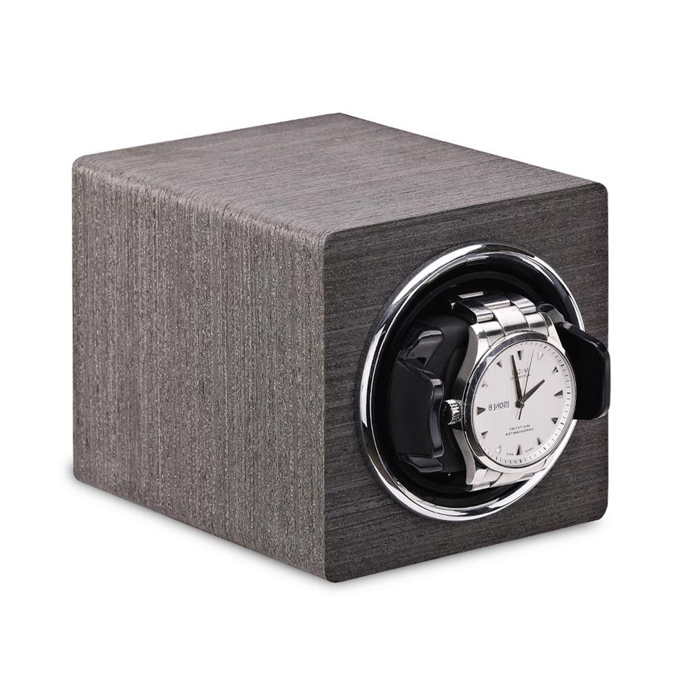 CGCSYZ Watch Winders For 1 Watches Storage Dispaly Case Jewelry Box With Quiet Motor And 5 Rotation Modes Wood Shell Piano Finish (B)