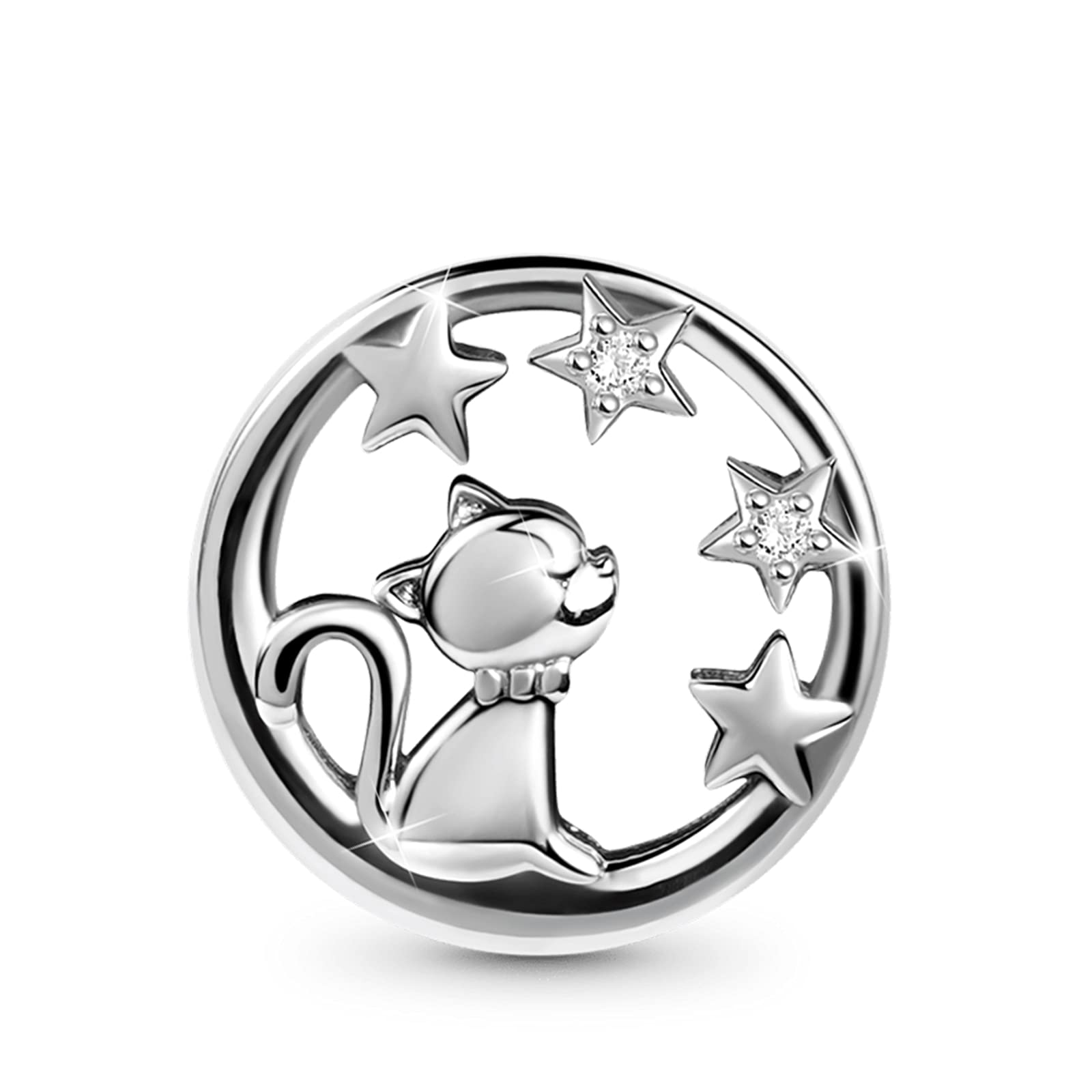 Charm Cane In Argento 925 Con Bordino Nero - Per Bracciali E Collane - Regalo Perfetto Per Amanti Degli Animali - Foto 8