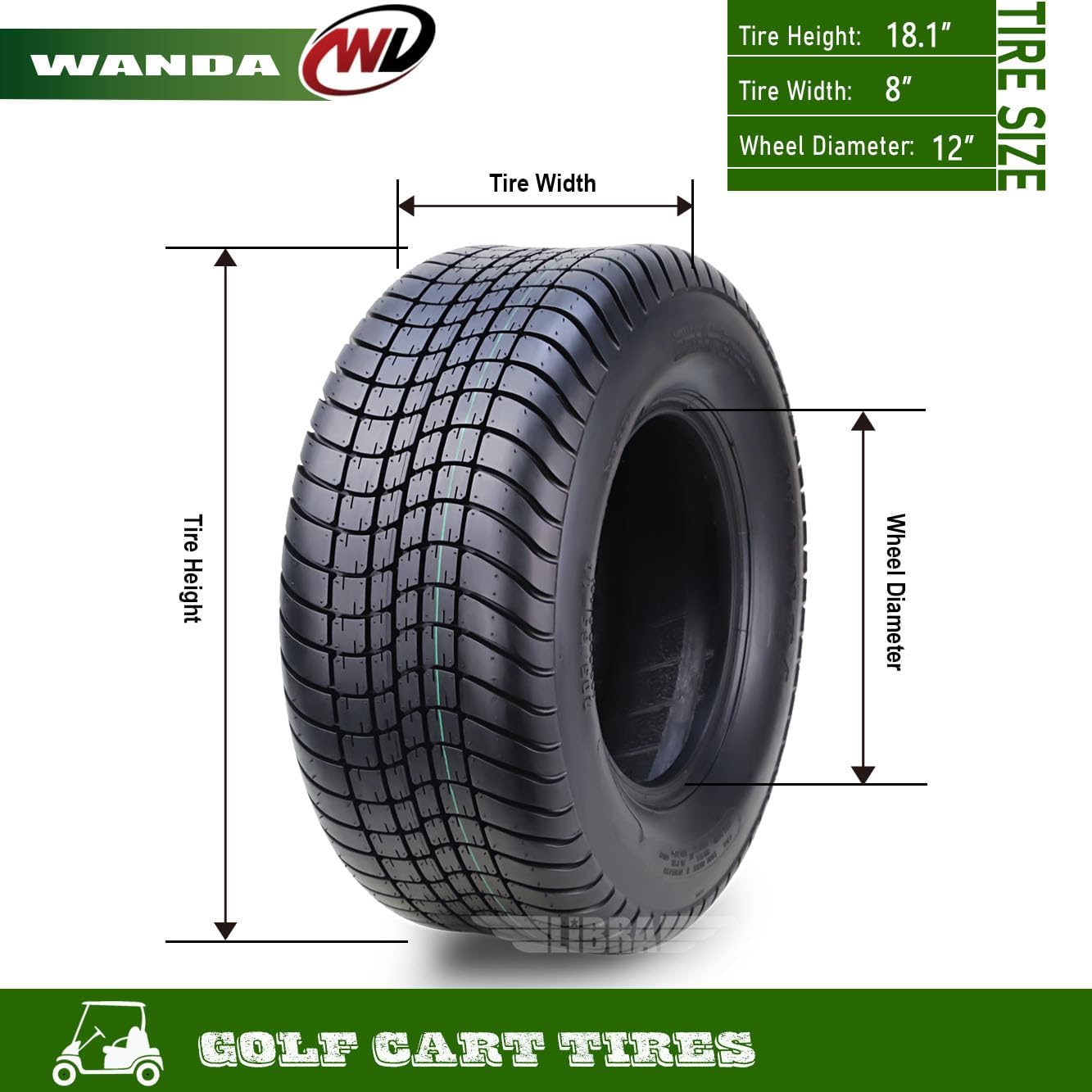 WANDA 215/35-12 Golf Cart ATV Tires 4 Ply 215/35x12 14013 …