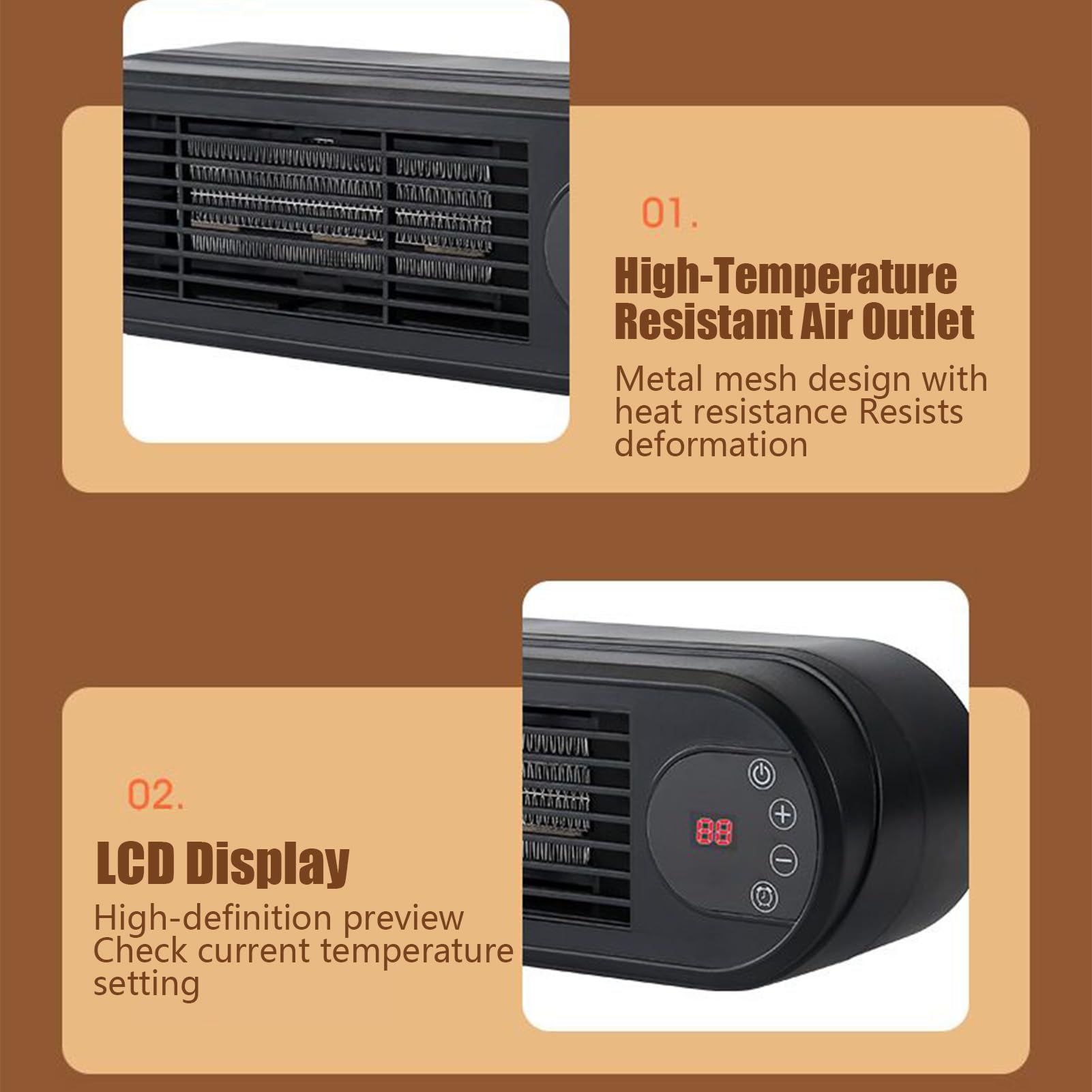 Calentador Mini Calentador Portátil con 2 Modos de Calefacción | Máquina De Calefacción Eléctrica Para Oficina Acampada Tienda Garaje Baño Coche Invierno