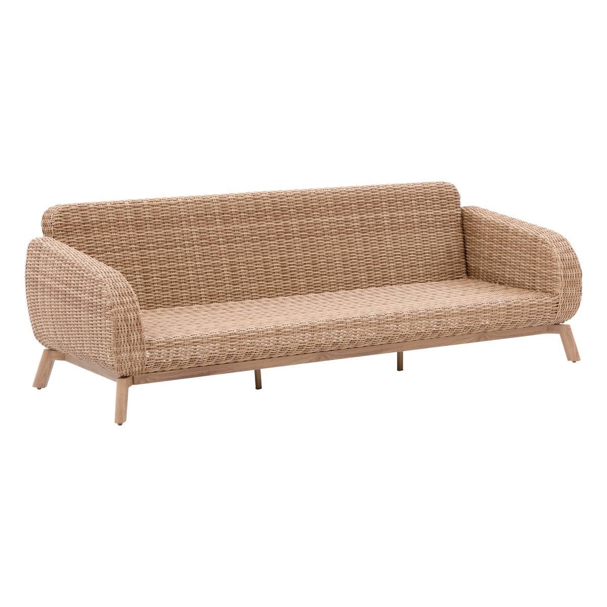 HESPERIDE - Conjunto de Muebles de jardín Manissa Honey - 5 plazas - Resistente a la corrosión - Resina Tejida - Fundas de Cojines extraíbles - Tejido hidrófugo - Patas Ajustables