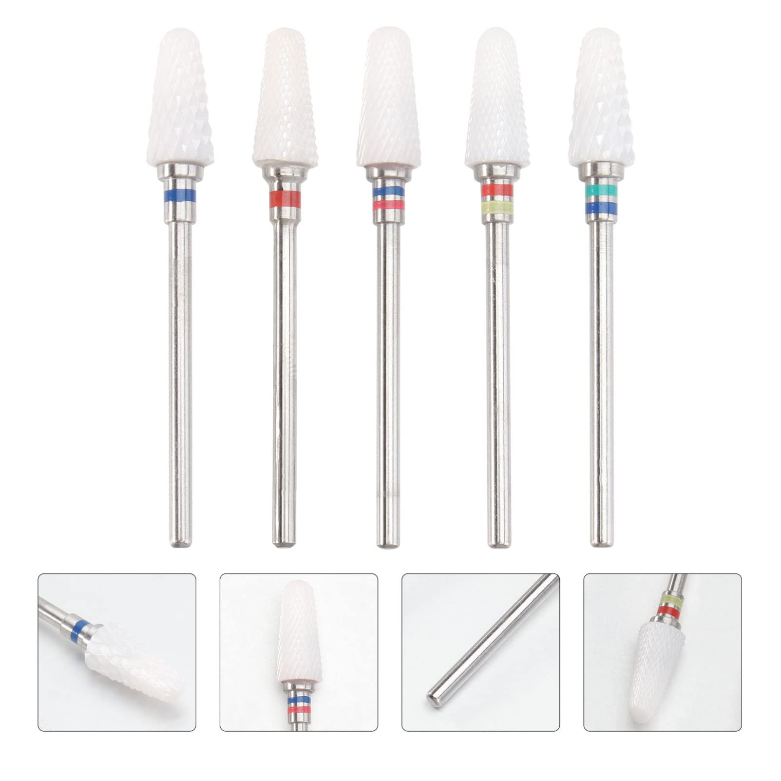 minkissy 10piezas Cabezal Lijado De Cerámica Para Brocas De Uñas Accesorios Para Manicura Color Aleatorio Compatible La Mayoría De Taladros De Uñas