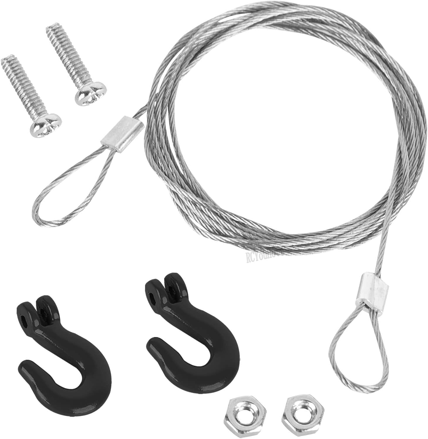 RC Upgrades Part Metal Trailer Chain Trailer Hook Tow Rope Winch Shackles for 1/10 TRX4 SCX10 90046 90081 D90 TF2 CC01 RC Crawler Decor,Orange