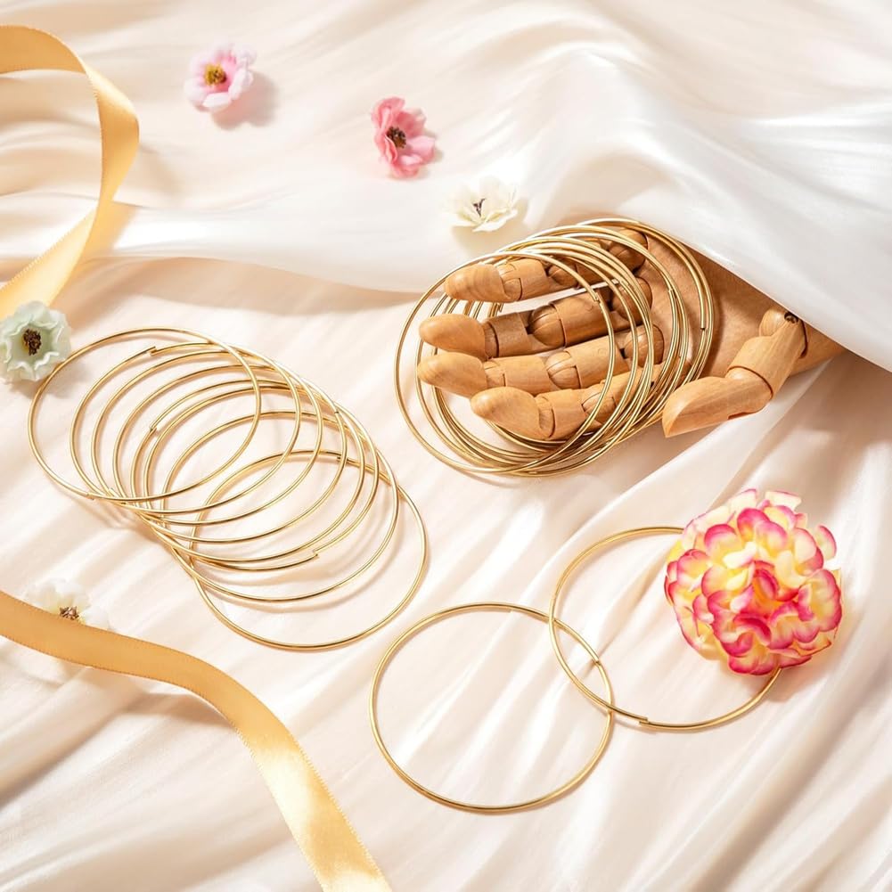 100 Anillos de Metal para Manualidades, Macramé, Atrapasueños, Aros Dorados, Decoración de Mesa de Boda, Colgante de Pared.