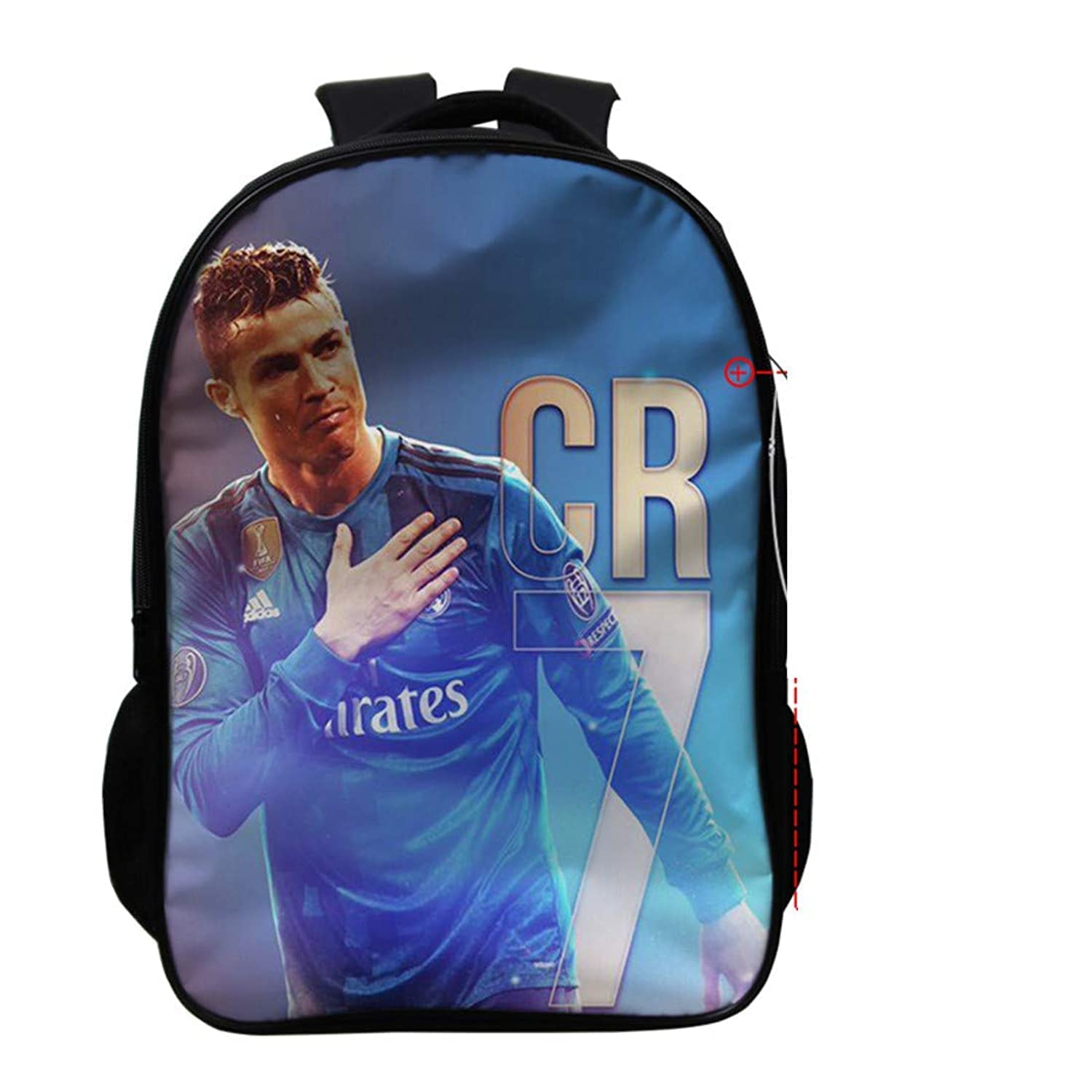 firstsight C Ronaldo Student Fashion School Backpack with USB Charging Port