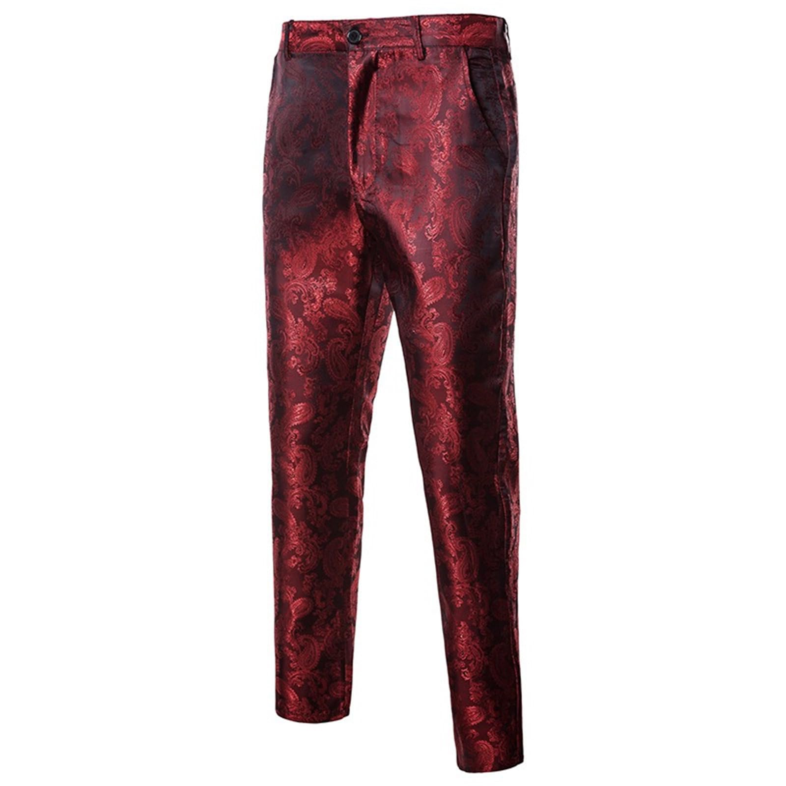 Abito da Smoking da Uomo con Stampa Paisley, vestibilità Slim, Blazer, Giacca, Pantaloni Eleganti, Ideale per Matrimoni e Cerimonie.