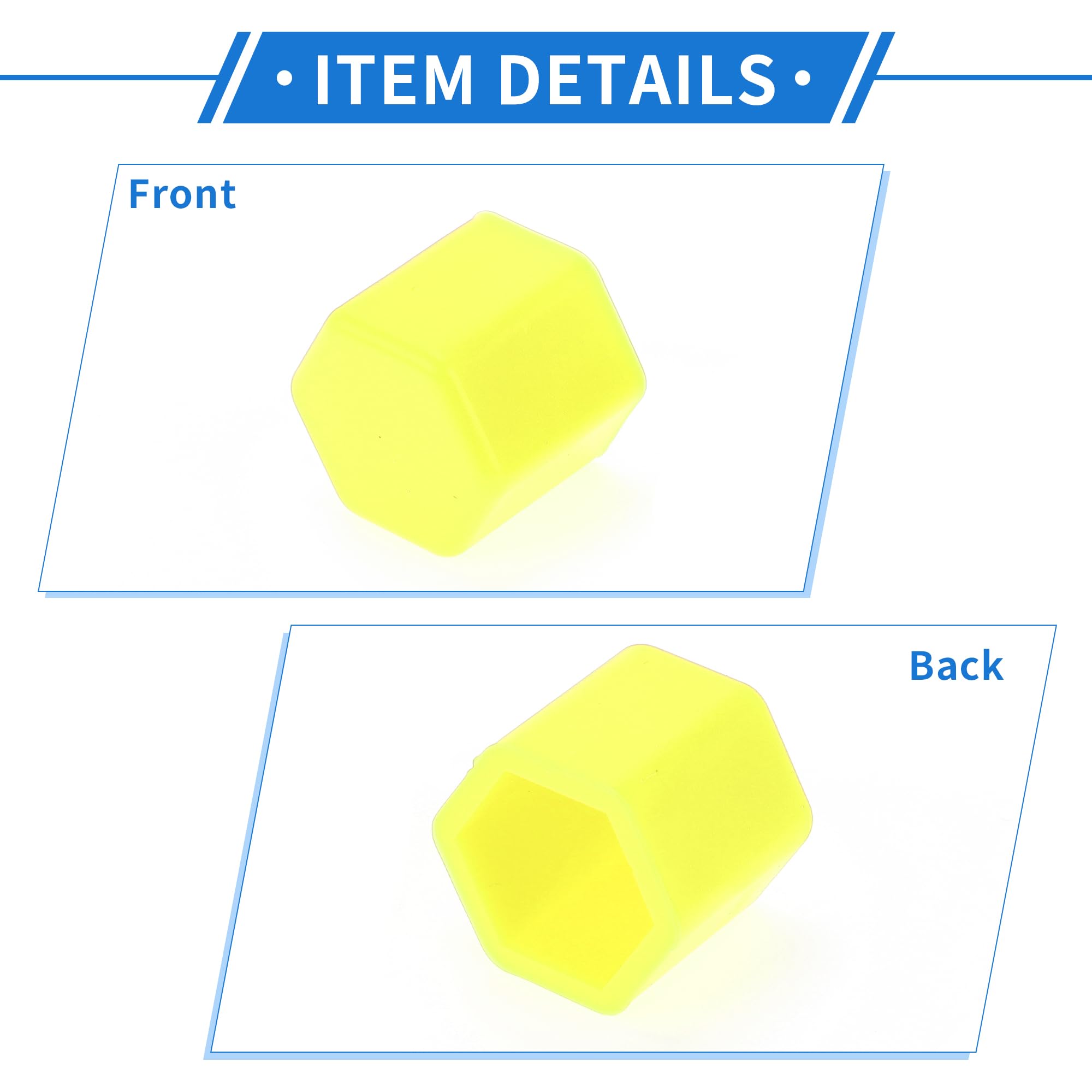 X AUTOHAUX 20pcs 17mm Jaune Silicone Voiture Roue écrou Centre Couvertures Bouchons Anti-poussières