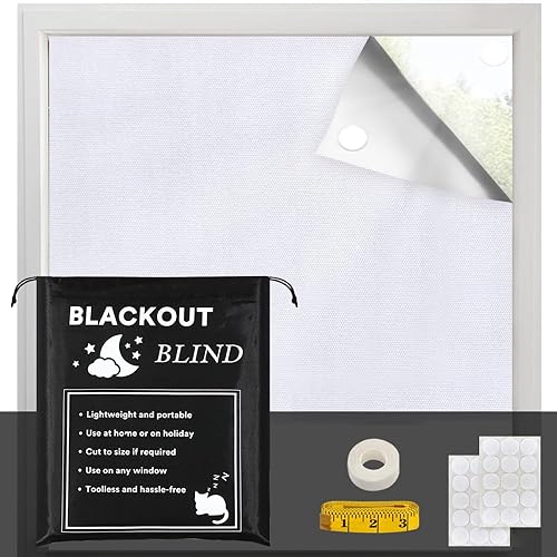 Miniatura 7 de H.VERSAILTEX Cortinas opacas portátiles para dormitorio, de 80 x 67 pulgadas, cortina 100% opaca para ventana, sin taladro, cortinas enrollables