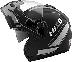 Capacete Moto Mixs Captiva Route Articulado Escamoteável Robocop Com Viseira Interna Fumê Fosco