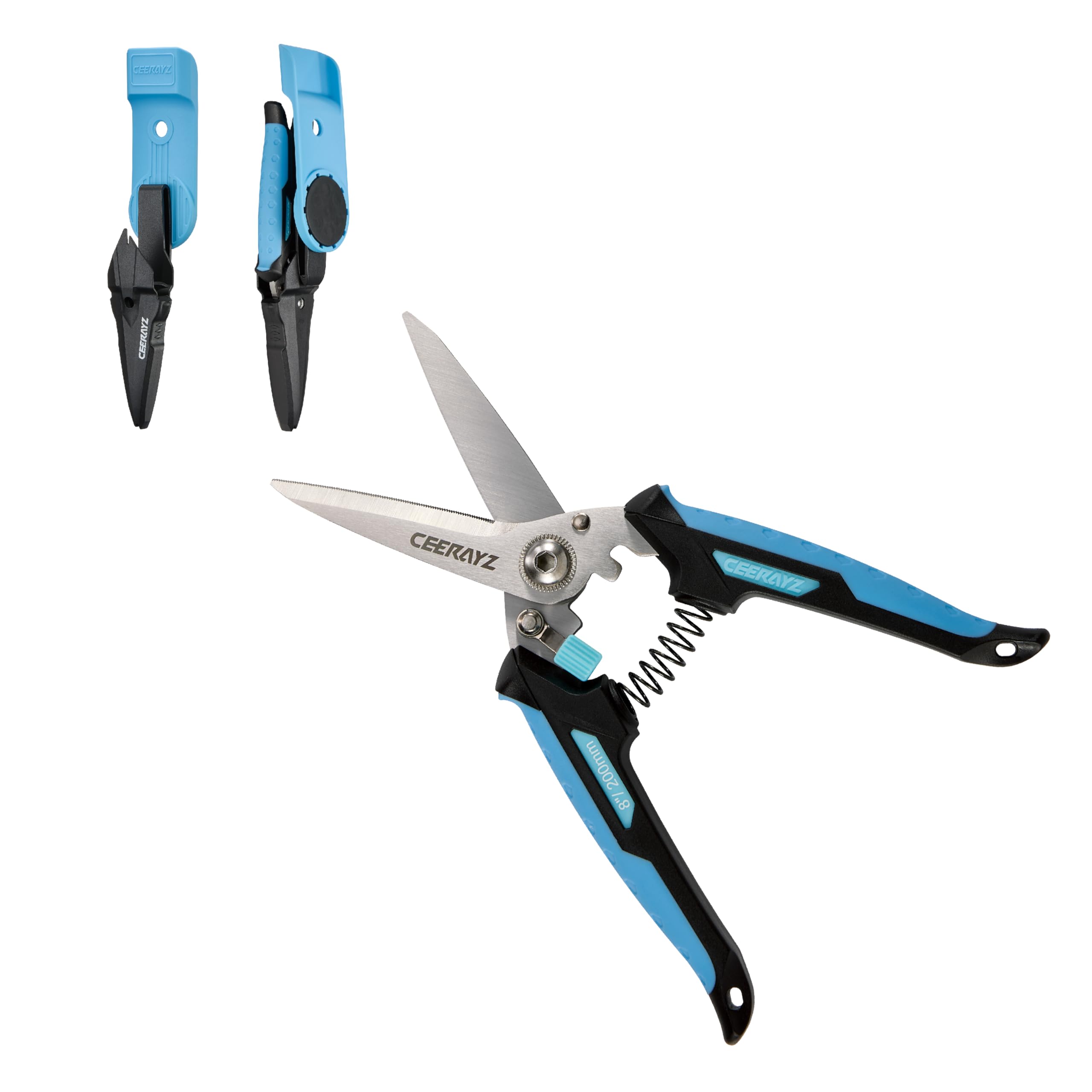 CEERAYZ 200mm Scissors All Purpose Heavy Duty, Garden Shears, Scissors for DIY Projects Office, Production Lines, Pruning