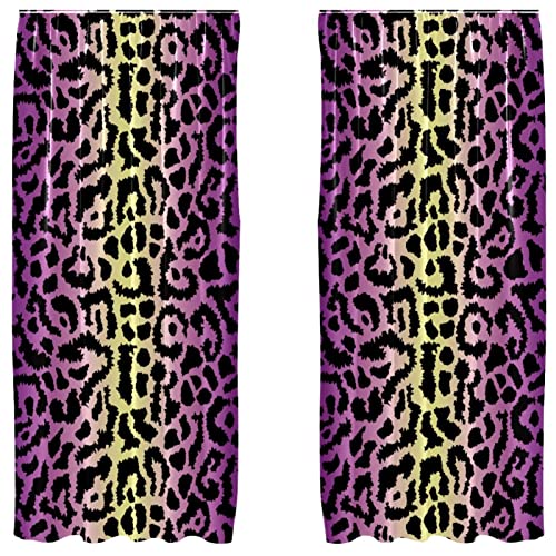 Cortinas de leopardo morado para dormitorios modernos 2