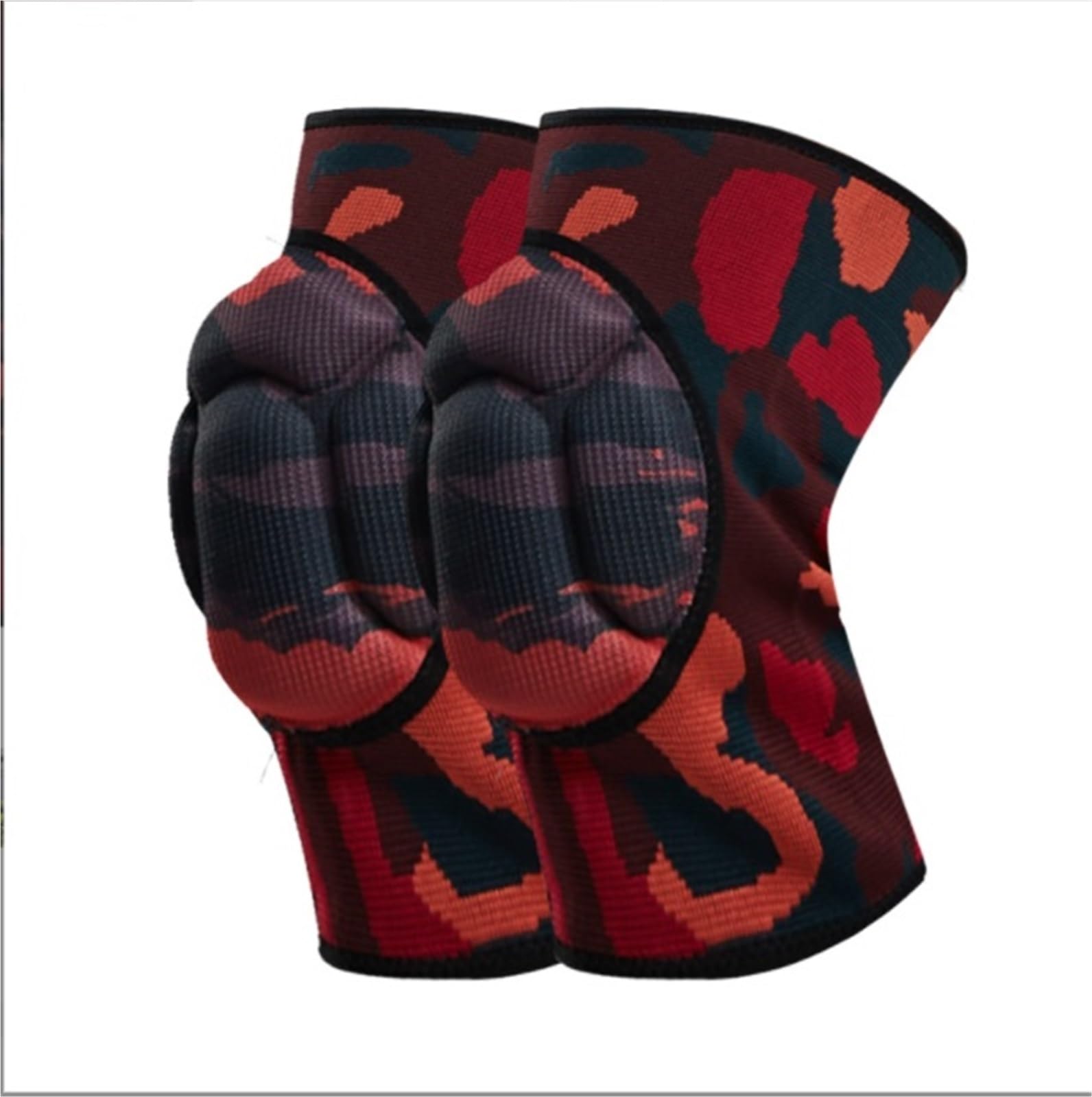 Genouillères Une Paire De Genouillères De Compression for Hommes Et Femmes, for Le Basket-Ball, Le Volley-Ball Et La Lutte Protection Genoux(Rot,Large)