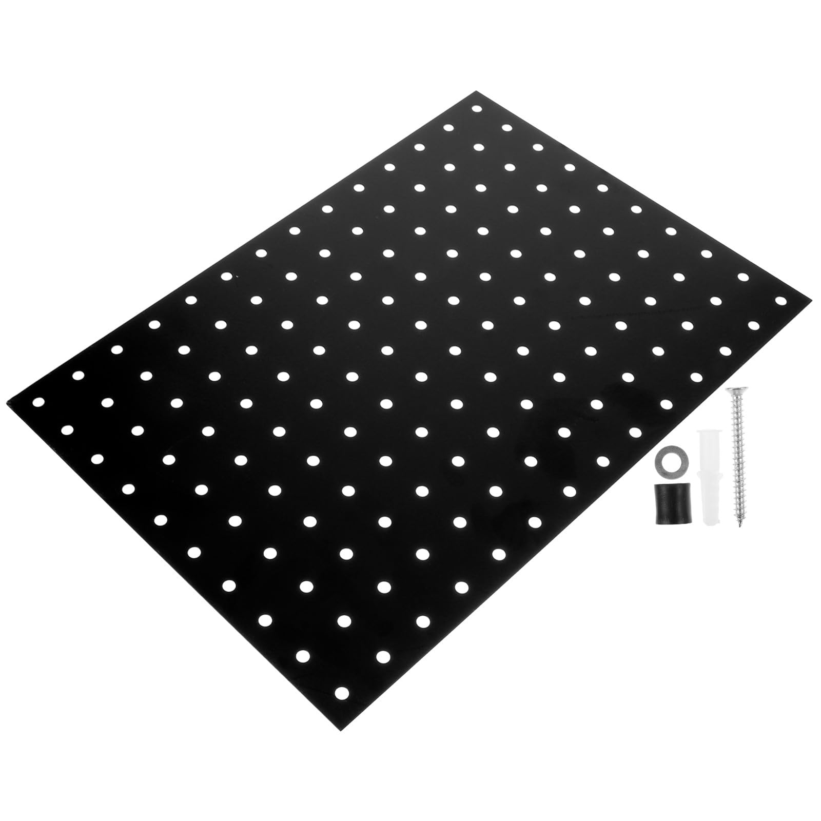 Tablero Perforado de Hierro Negro Anneome Panel Metálico de Pared 35x25 CM para Herramientas