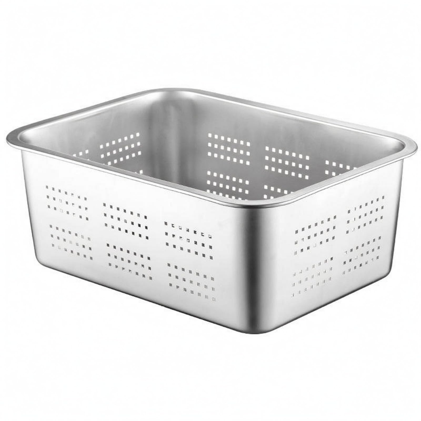 Amagogo Bandeja de Acero Inoxidable Rectangular con Borde Grueso y Fondo Reforzado Organizar y Alimentos Adecuada para Servicio de Mesa Desayunos Reuniones, 70x50x15cm