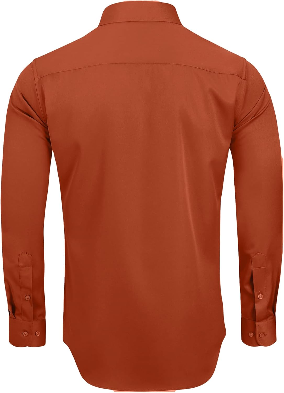 Alimens & Gentle Men's Dress Shirts Long Sleeve Wrinkle-Free Stretch Shirts Solid Formal Button Down Shirt with Pocket - Image 2