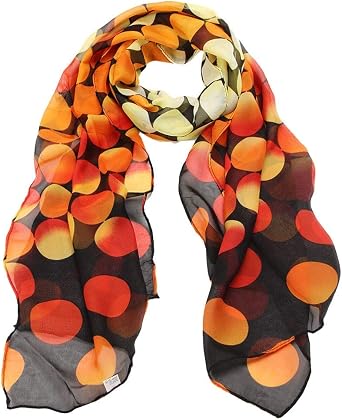 YOLAI 2024 Fashion Scarfs For Women Lightweight Elegant Scarves Print Floral Pattern Scarf Shawl Orange-A, One Size