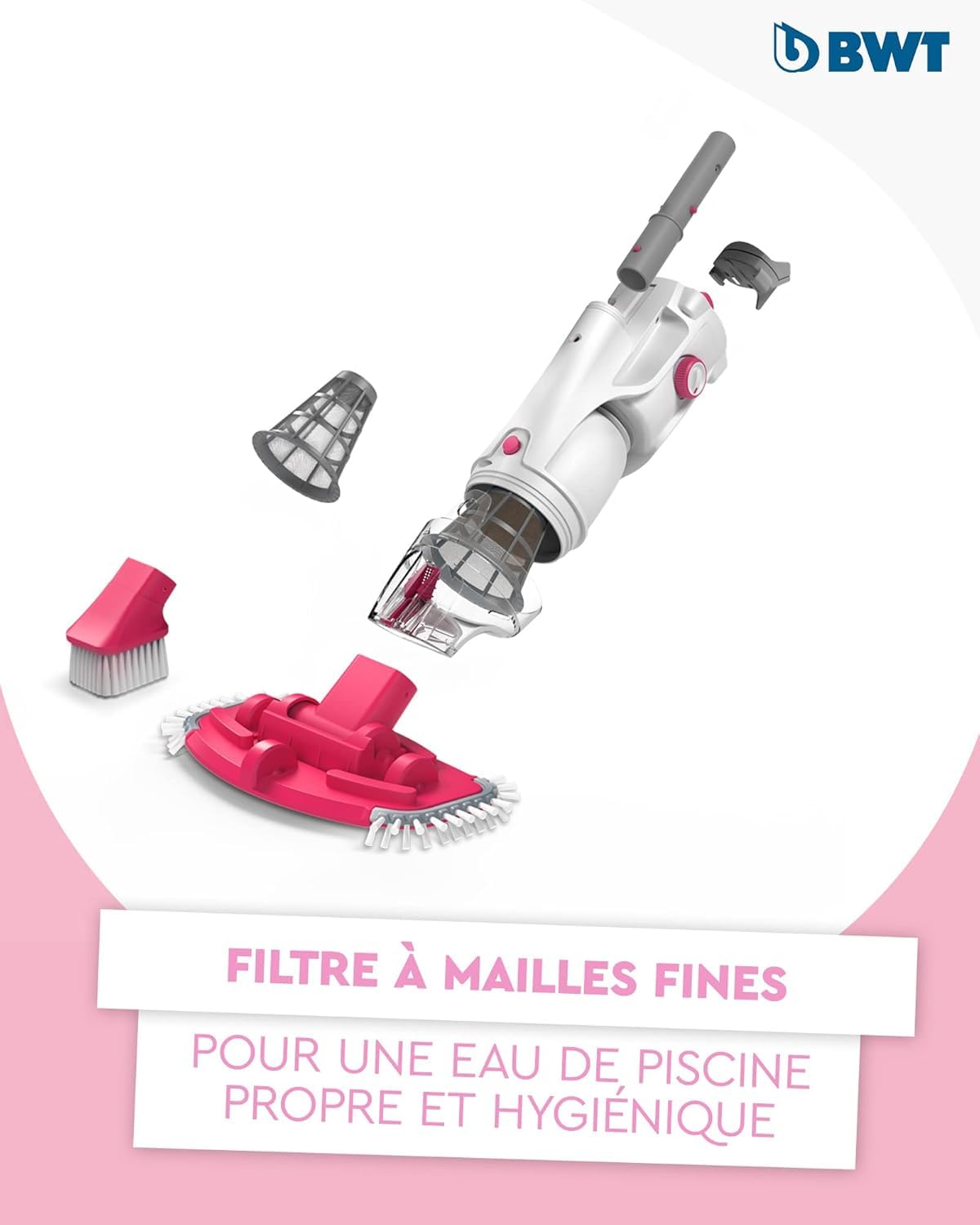 BWT Aspirateur de Piscine BC30 | Nettoyage Efficace de piscines jusqu'à 15 m³ | Fonctionnement sans Fil avec Une liberté de Mouvement maximale | Puissance d'aspiration élevée