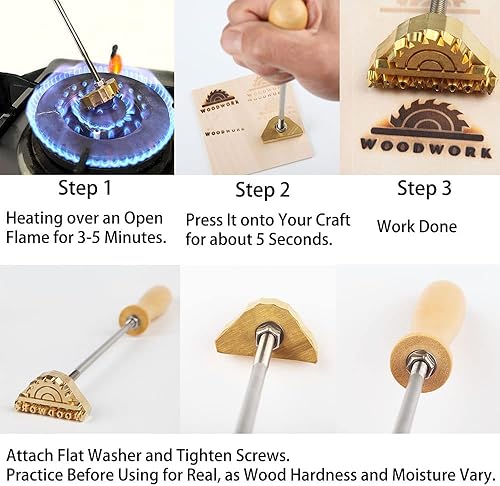 Miniatura 3 de Hierro de marca personalizado para madera, sellos de hierro de marca de metal, sellos de boda, hierro de marca personalizado para carne y alimentos