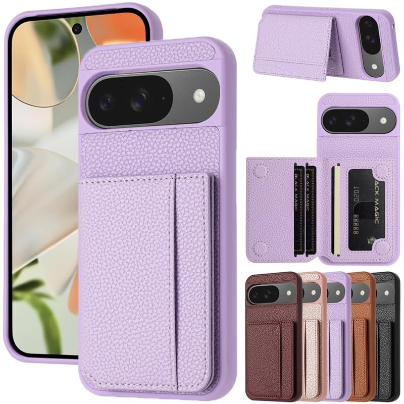 Étui Google Pixel 10 5G bordeaux housse portefeuille support silicone