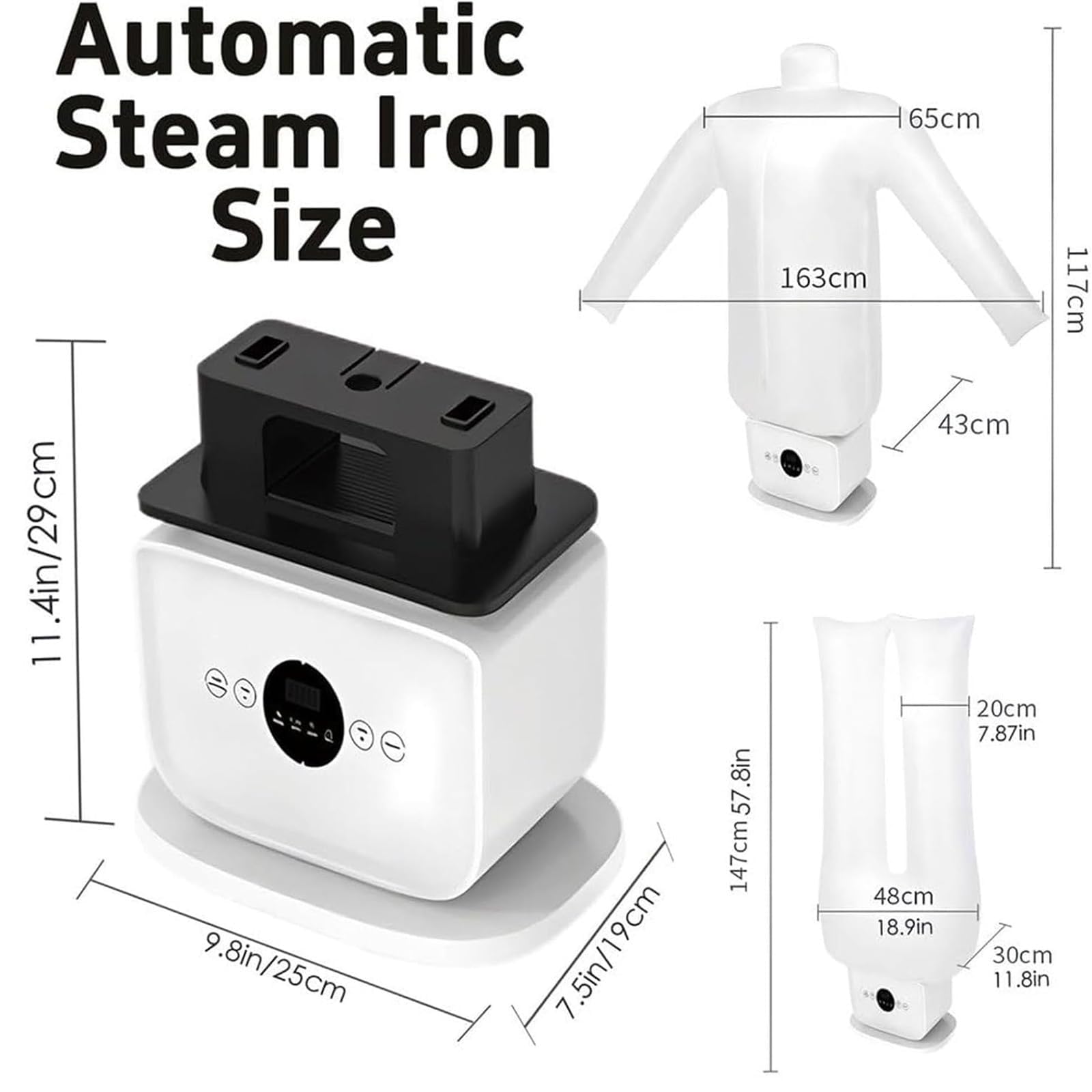 Macchina da Stiro Automatica con Porta Scarpe E Manichino | Sistema Di Cura Dei Vestiti Hands Free Da 1400W Con Aria Calda A 70°C Per Camicie, Pantaloni E Bucato Quotidiano