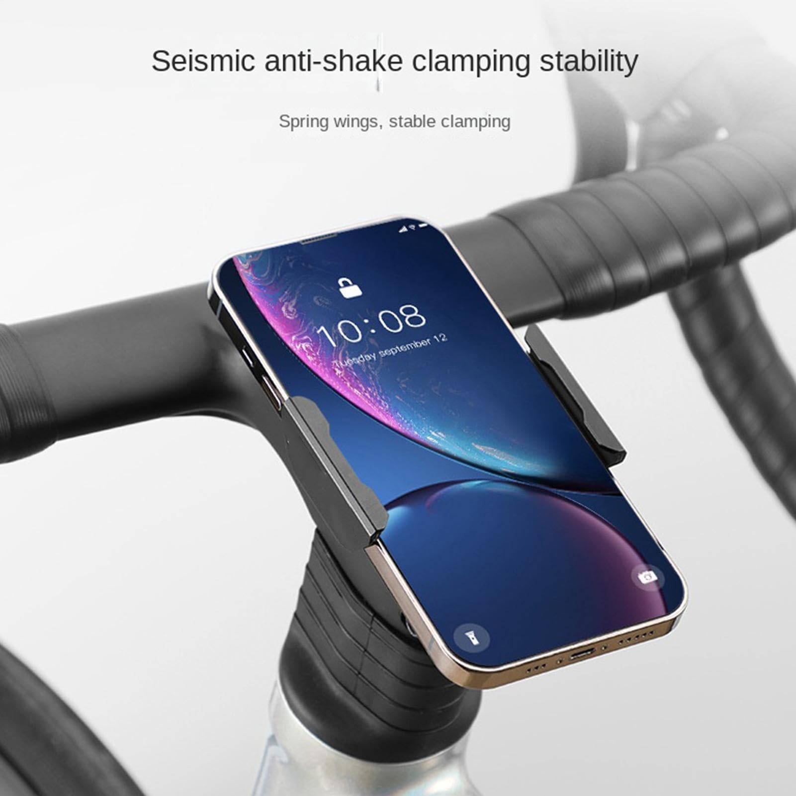 Générique Supporto per telefono per bicicletta, fissaggio in alluminio anti-vibrazione