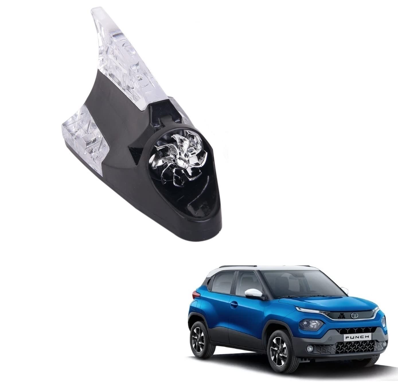 Kozdiko Car Auto Wind Power LED Light Shark Fin Antenna Flash Lamp for Tata Punch-image-8