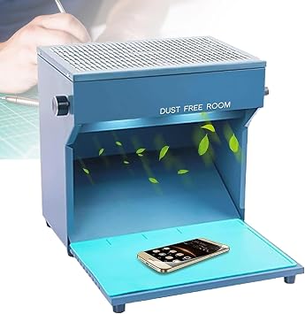 Vertical Laminar Flow Hood Laminar Flow Cabinet, Air Flow Clean Bench Dust Free Room Workshop with 3 HEPA Filter, Portable Anti Dust Working Bench for Phone Refurbish Repair Workshop Lab