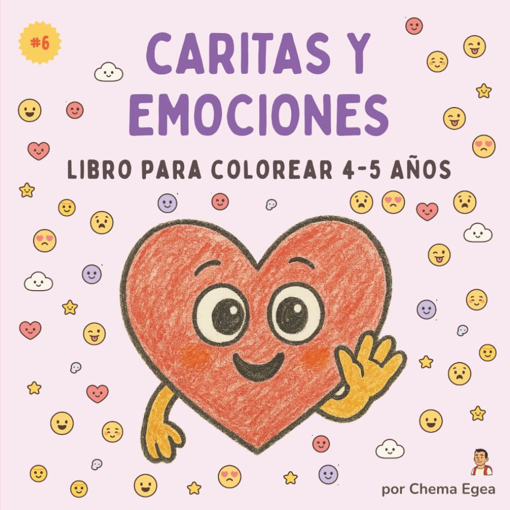 Caritas y emociones: 50 dibujos adorables para colorear y aprender emociones — Libro para niños y niñas de 4-5 años (Planeta Coloreta)