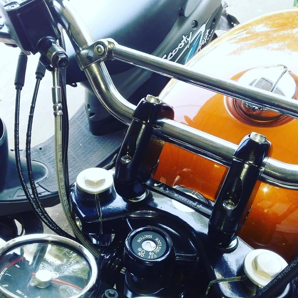Image of RoadRash RE Interceptor 650 | Bear 650 | Handle bar Height Raiser 2 Inches Angled [Matte Black]