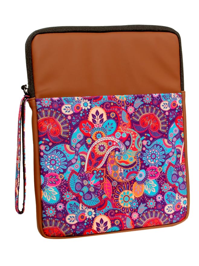Image of ProElite Tablet Sleeve Case Cover for Upto 11.5 inch for iPad 10.2 /Air 10.9 /Pro 11 / Samsung /Lenovo /Galaxy Tab A9 Plus /S8 /S9 /Realme Pad /Honor Pad X9 /Xiaomi Mi pad 7 /Redmi Pad /Oneplus Pad, Brown Paisley