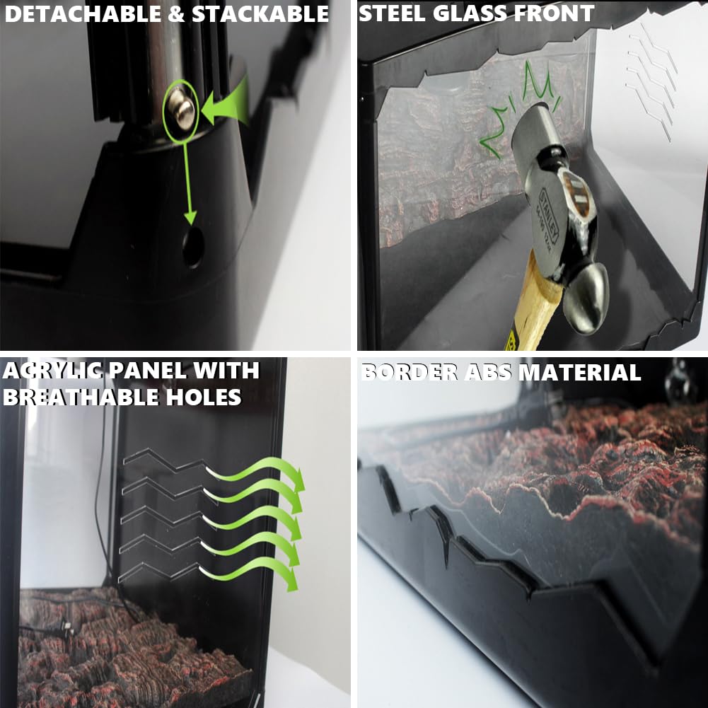 Terrario De Reptiles Acrílicos Transparentes, Caja De Reproducción De Reptiles Extra Grande, Tanque De Crecimiento De Reptiles Plegables, Sin Diseño De Alambre