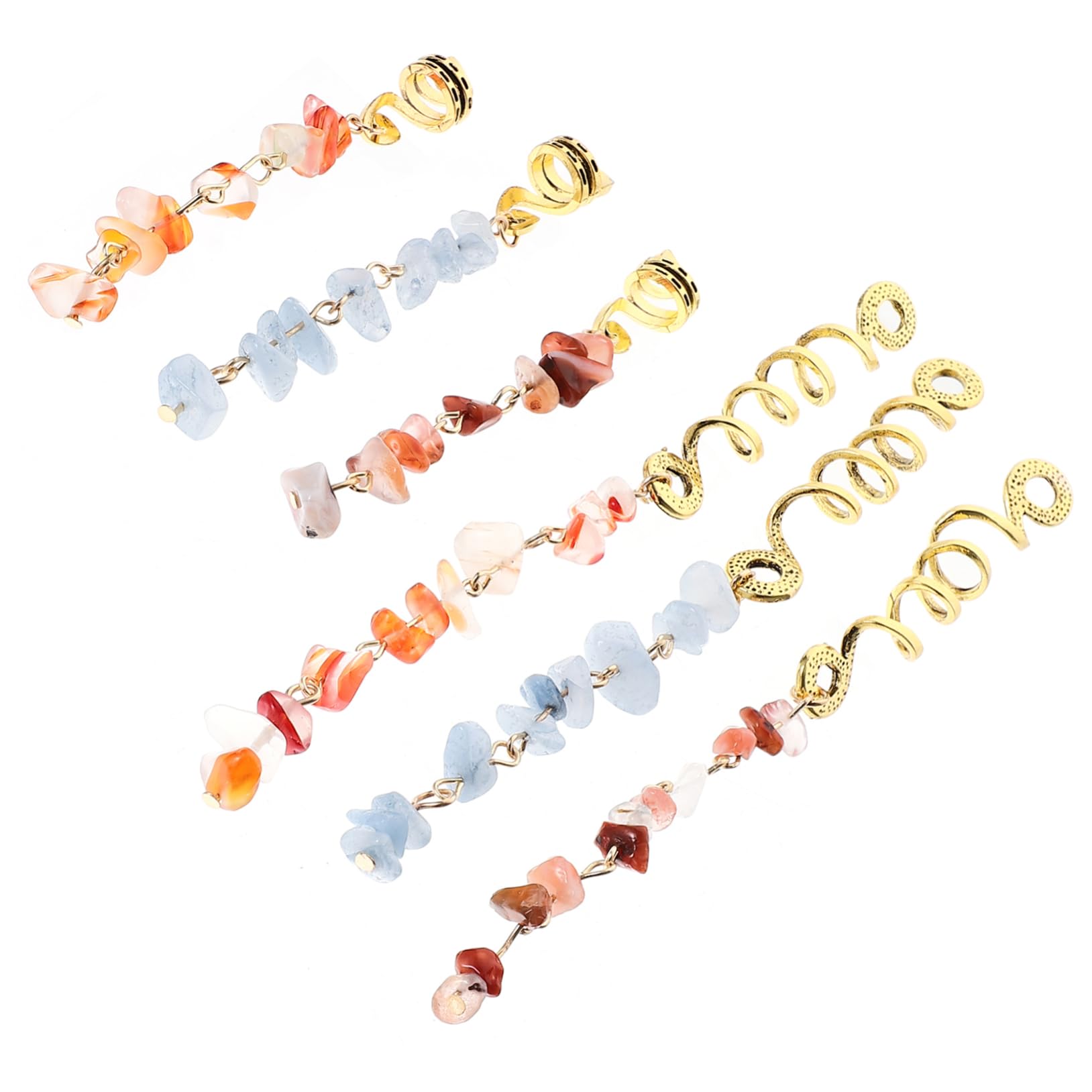 FRCOLOR Lot de pinces à cheveux, en épingle à cheveux, blanches, accessoires tressés, bijoux en spirale, pendentif, anneau de cheveux, corde à cheveux, outil en pierre naturelle
