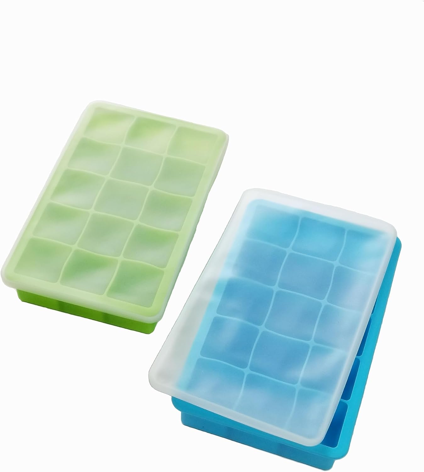 2 Pack ice cube tray with silicone Lid,ice trays for