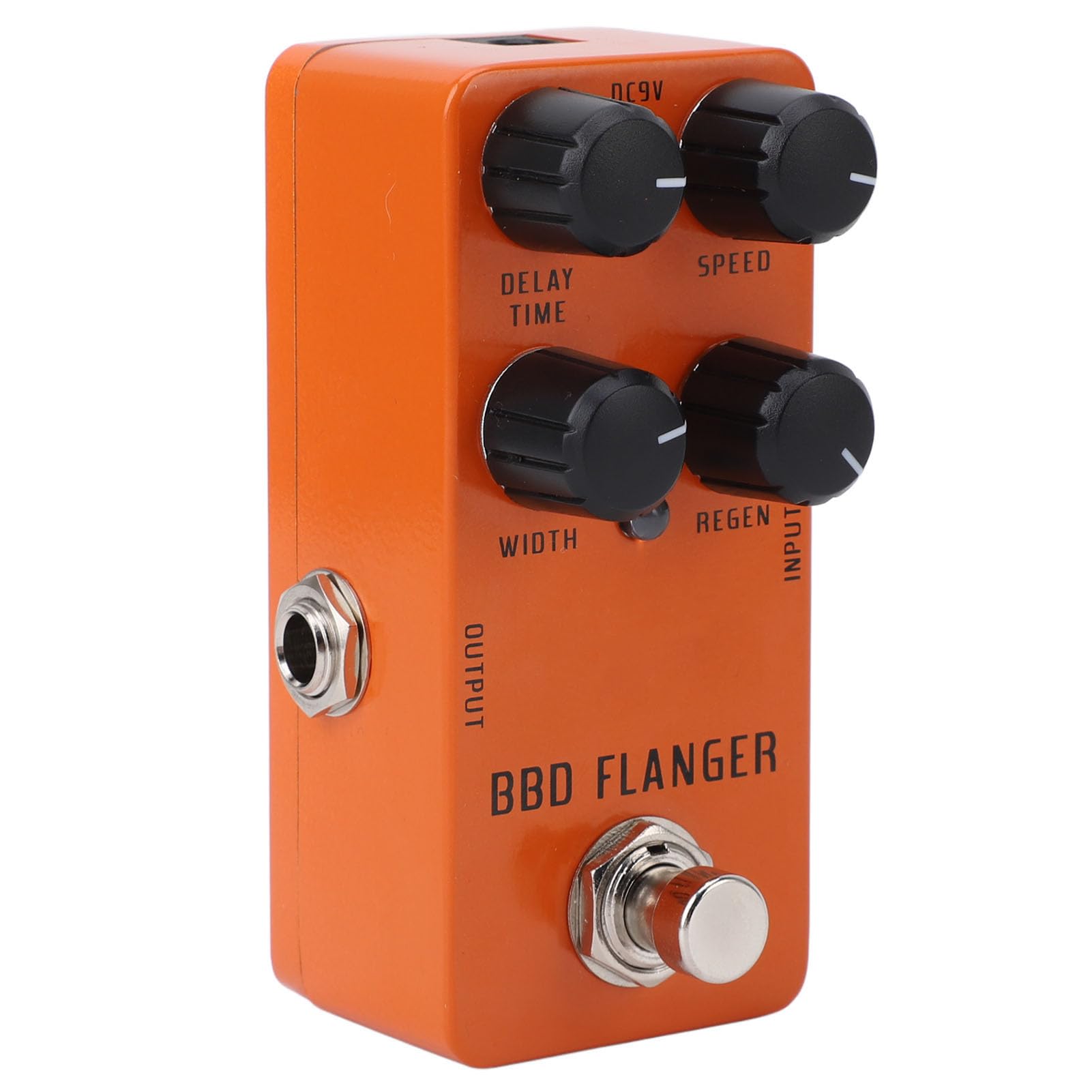 Pedale per Chitarra Flanger, Pedale Flanger Mini Pedale per Chitarra a Pedale Flanger Analogico Portatile con True Bypass DC9V per Basso Elettrico