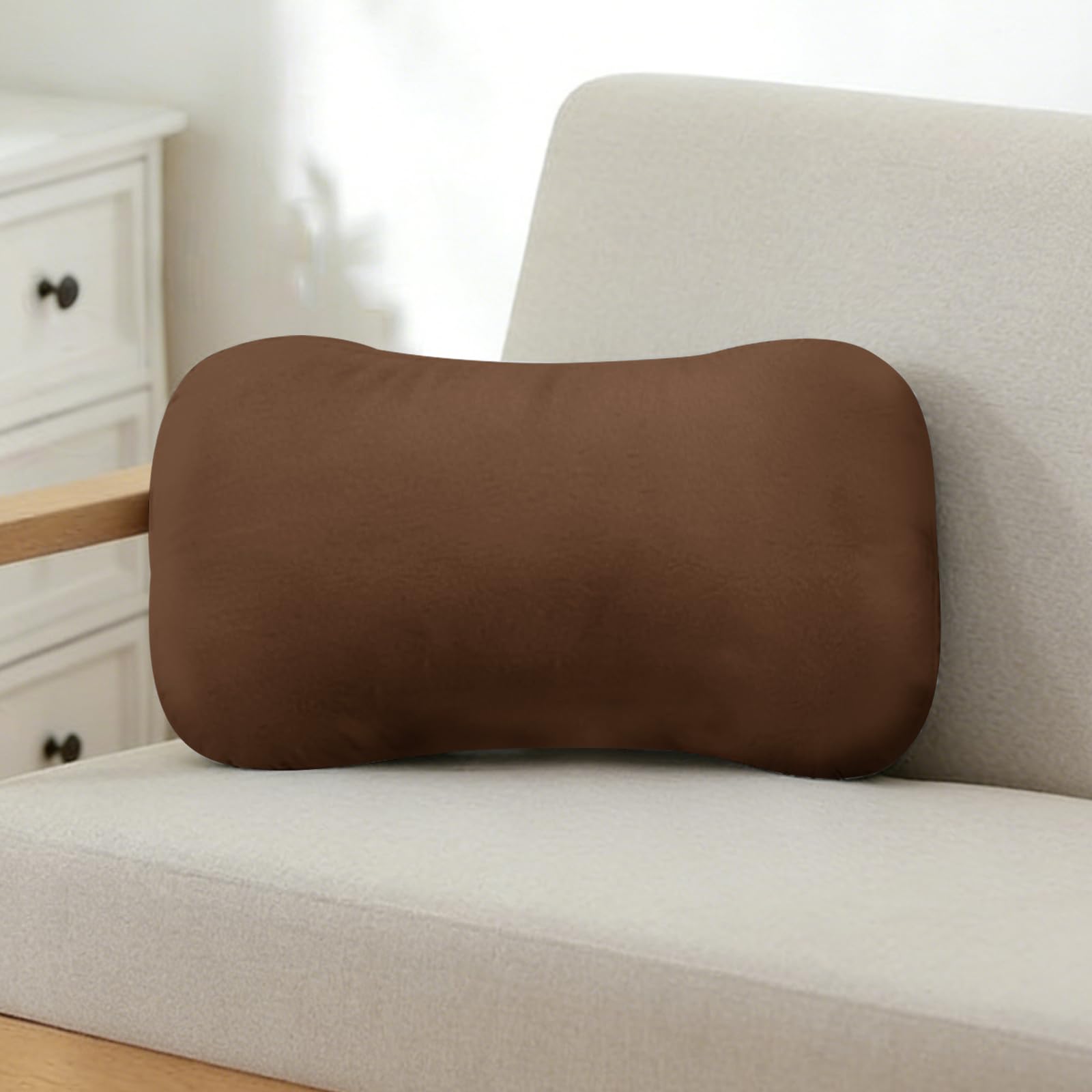 CozySleep 腰枕 クッション もちもち 極上の肌触り 気持ちいい ふわふわ 腰痛クッション 多機能対応 腰当て 背もたれ 膝上 抱き枕 昼寝枕 足枕 丸洗い可能 自宅・車・オフィス・椅子 ブラウン