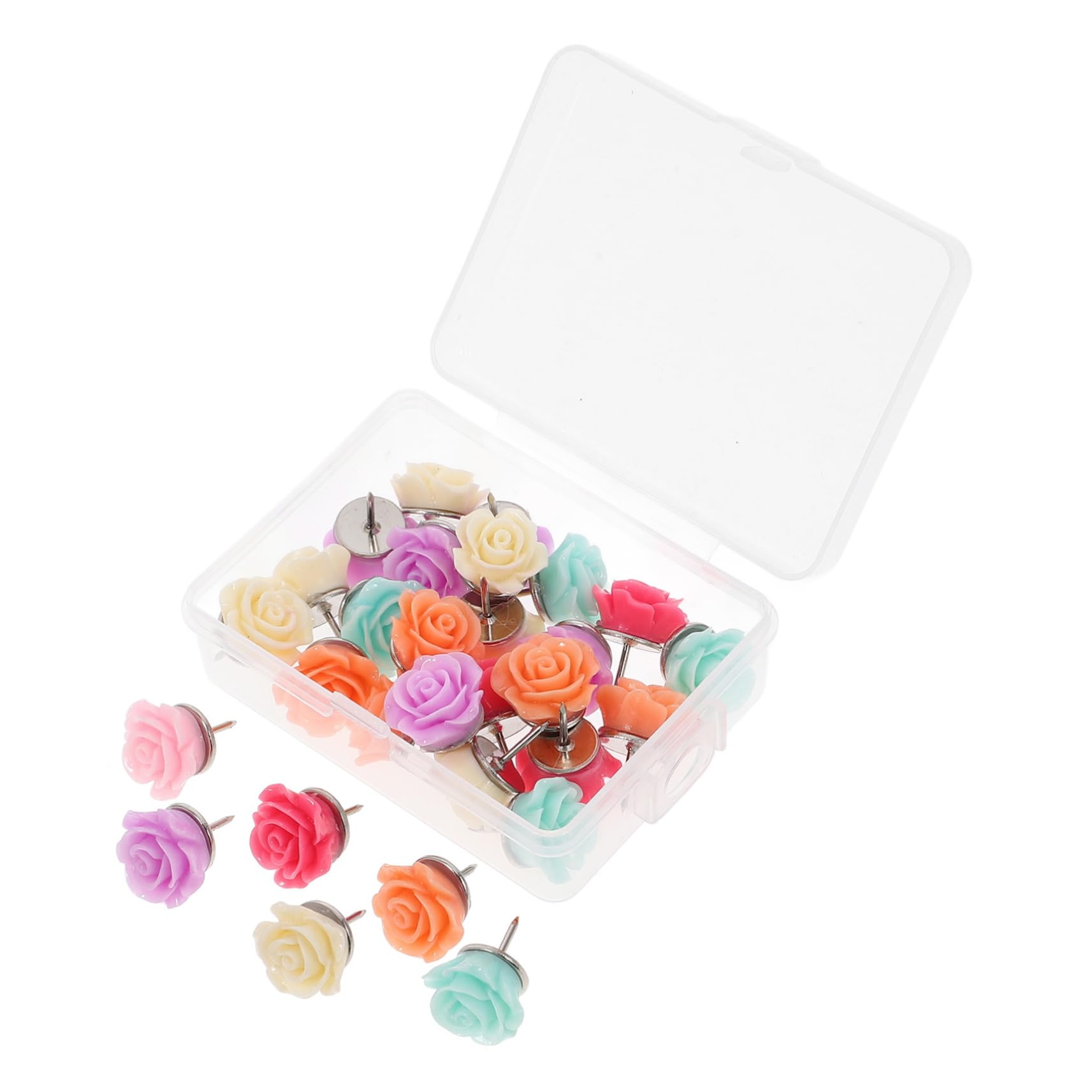 NUOBESTY 150stücke Resin Pushpins in Blumenform Für Korktafeln Süße Dekorative Pinnwandnadeln in Farben Für Kunstprojekte Von Erinnerungen