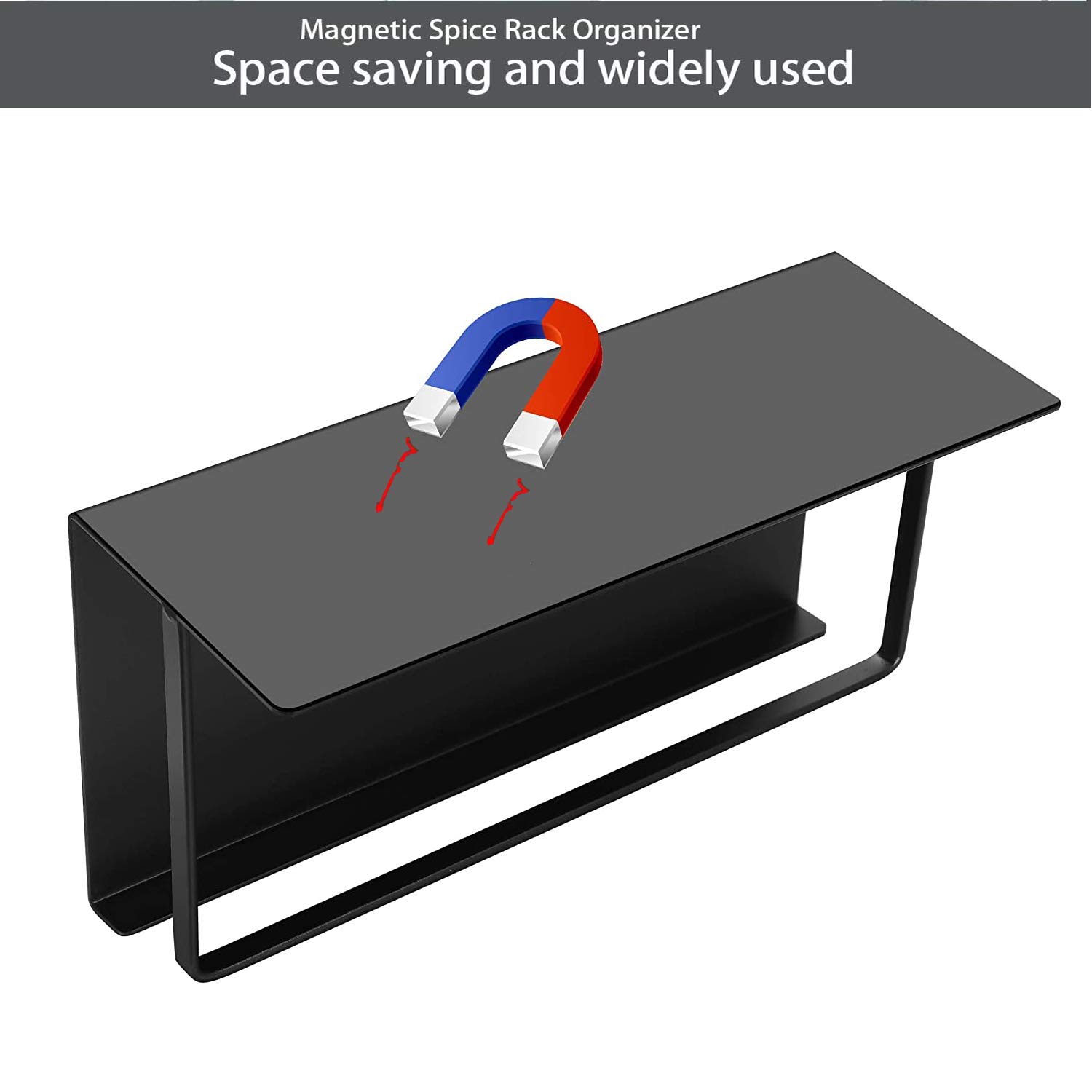 Mensola Frigo Magnetica DoDuo 2 Pezzi - Organizzatore Per Spezie, Nero - Foto 11