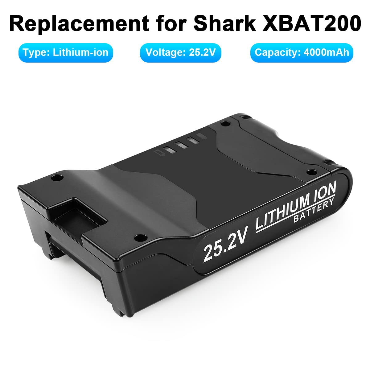 Bakipante [Update] 25.2V 4000mAh Lithium-ion Battery Replacement Shark XBAT200 for Shark ION Rocket IONFlex ION F80 IONFlex 2X Shark Cordless Vacuums