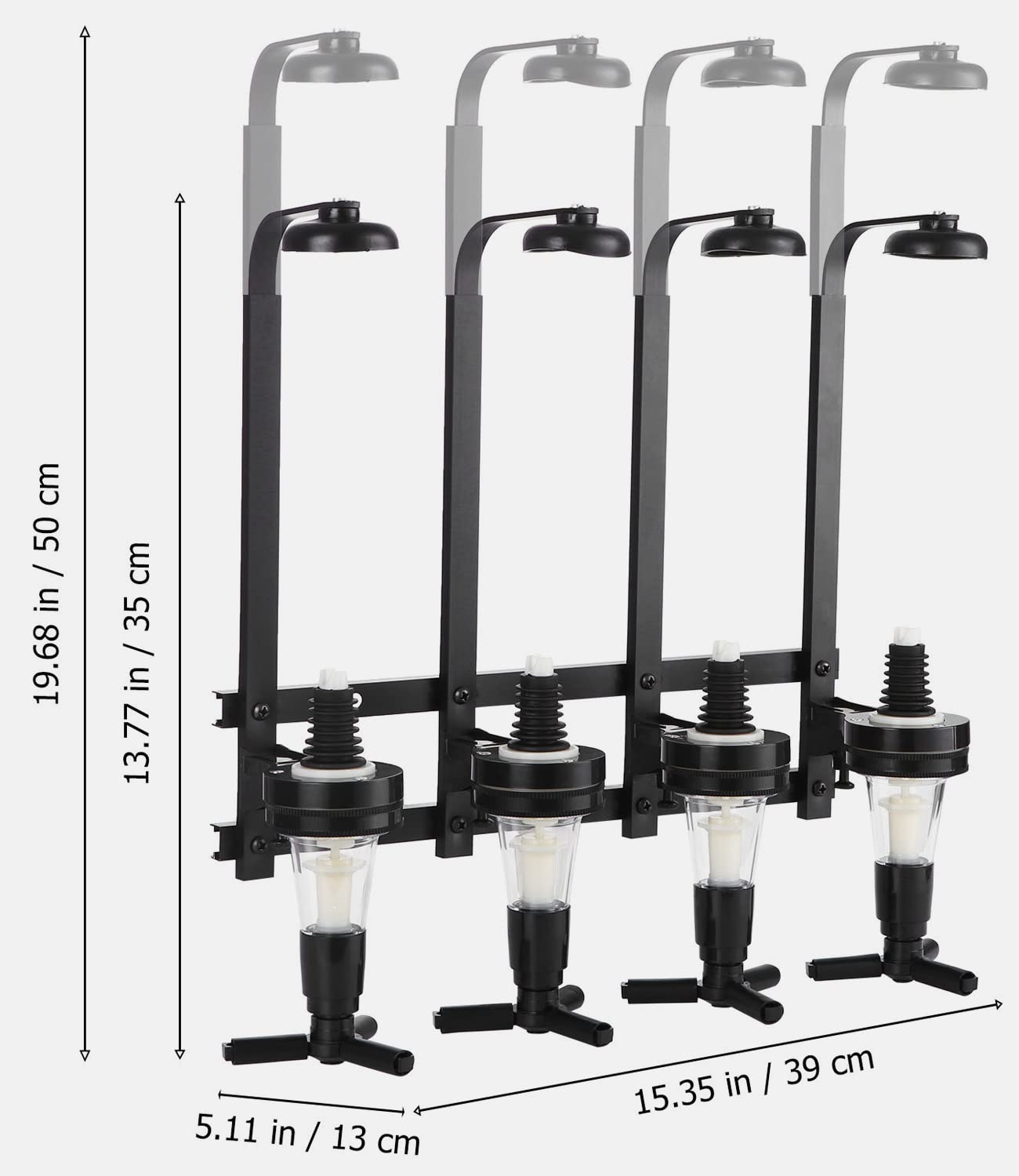 Bar Butler zur Wandmontage für 4 Flaschen, Flaschenhalter mit 4cl