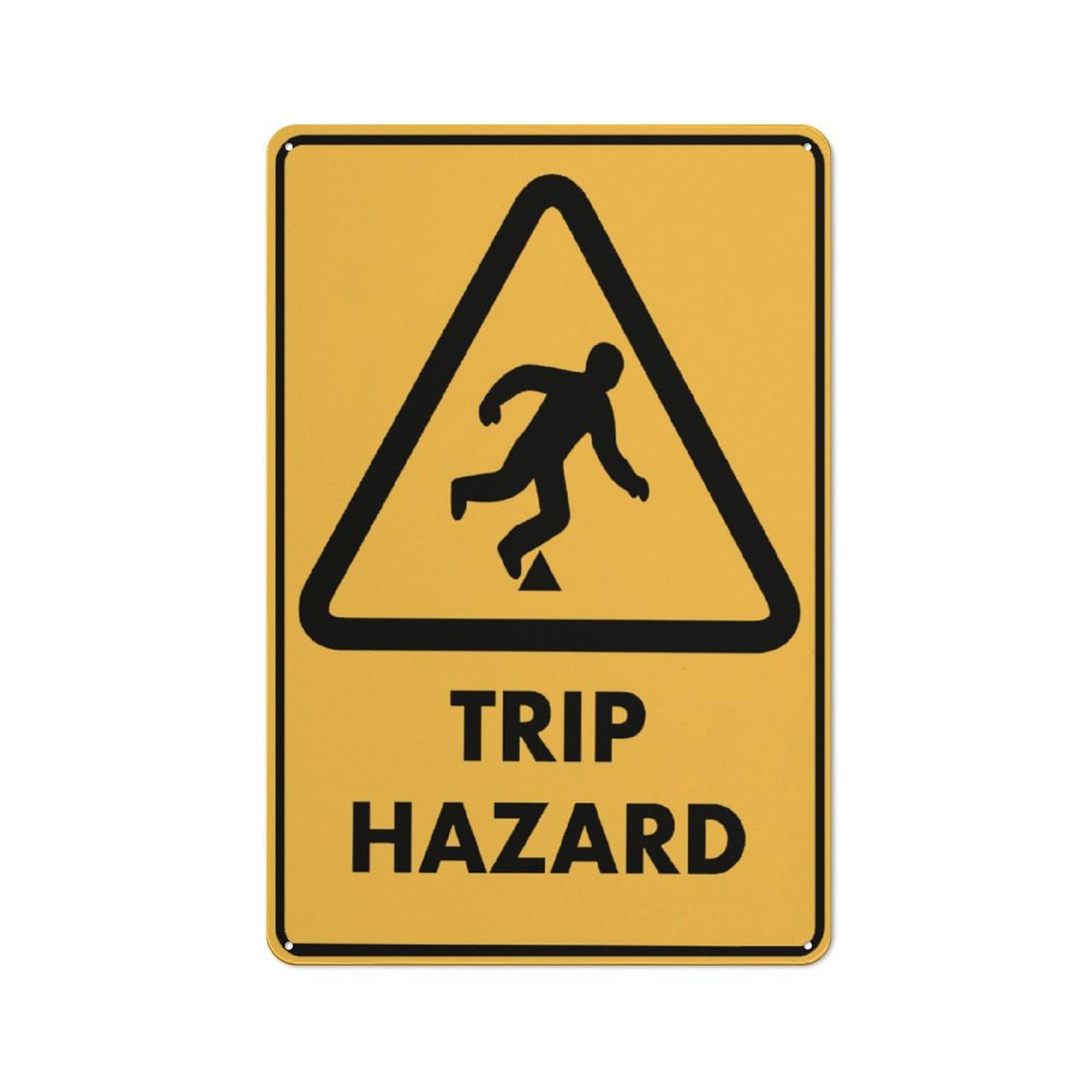 Caution Trip Hazard Wet Sign Outdoor Signs Aluminum 12X8 Inch Uv Ink Printed For House And Business