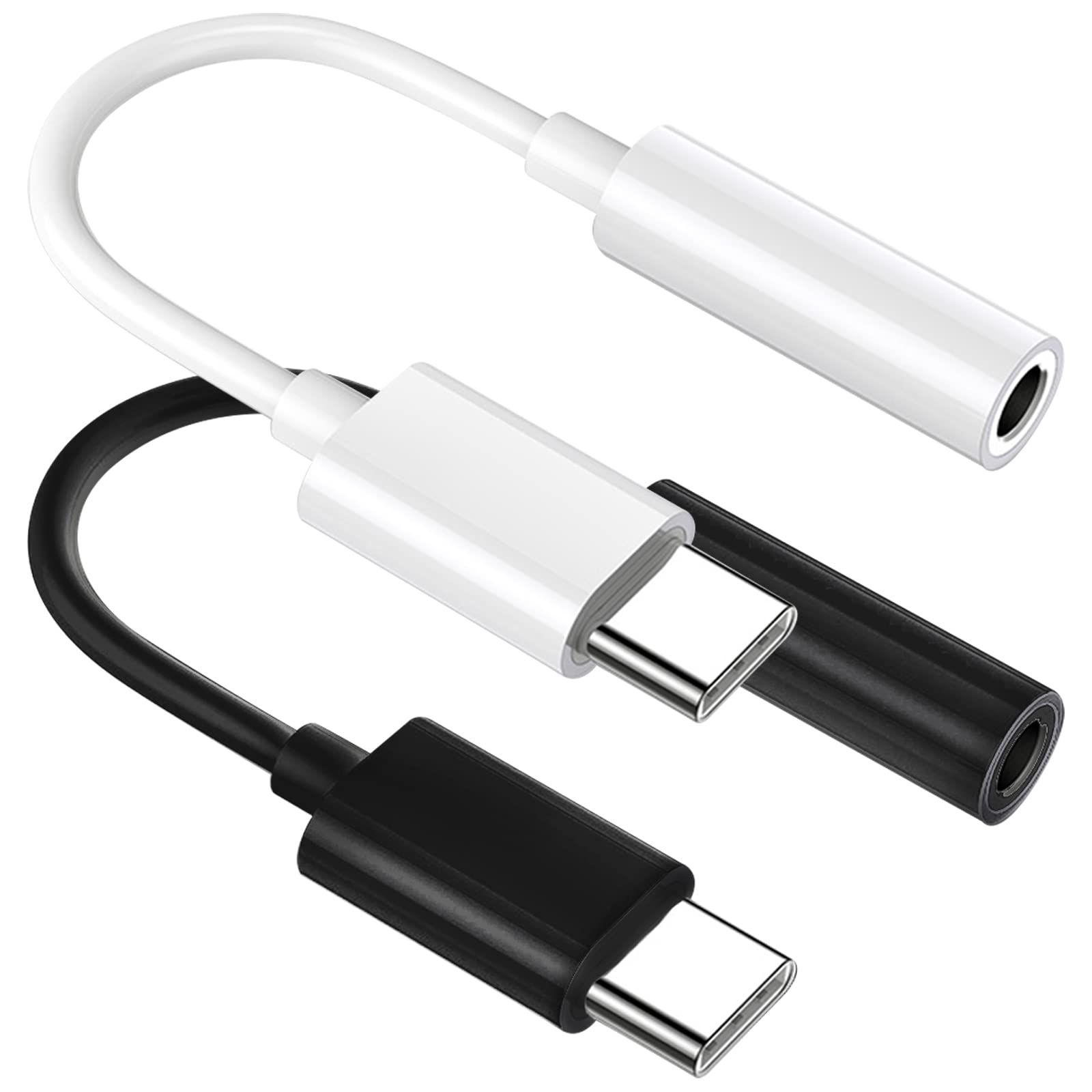 MAS CARNEY Type C to 3.5mm Adapter, 2Pack, USB C to Aux 3.5 mm Headphones Adapter Compatible with Samsung Huawei Google Pixel Xiaomi Redmi Moto Z iPad Pro MacBook