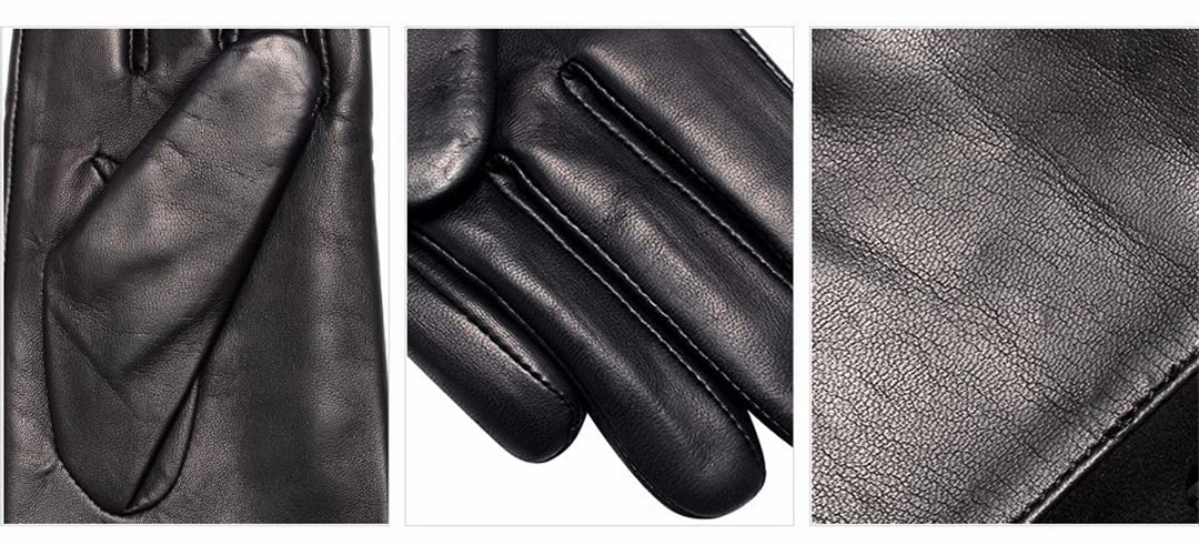 Guanti in pelle moda donna Guanti moto invernali antivento caldi vintage con bottoni
