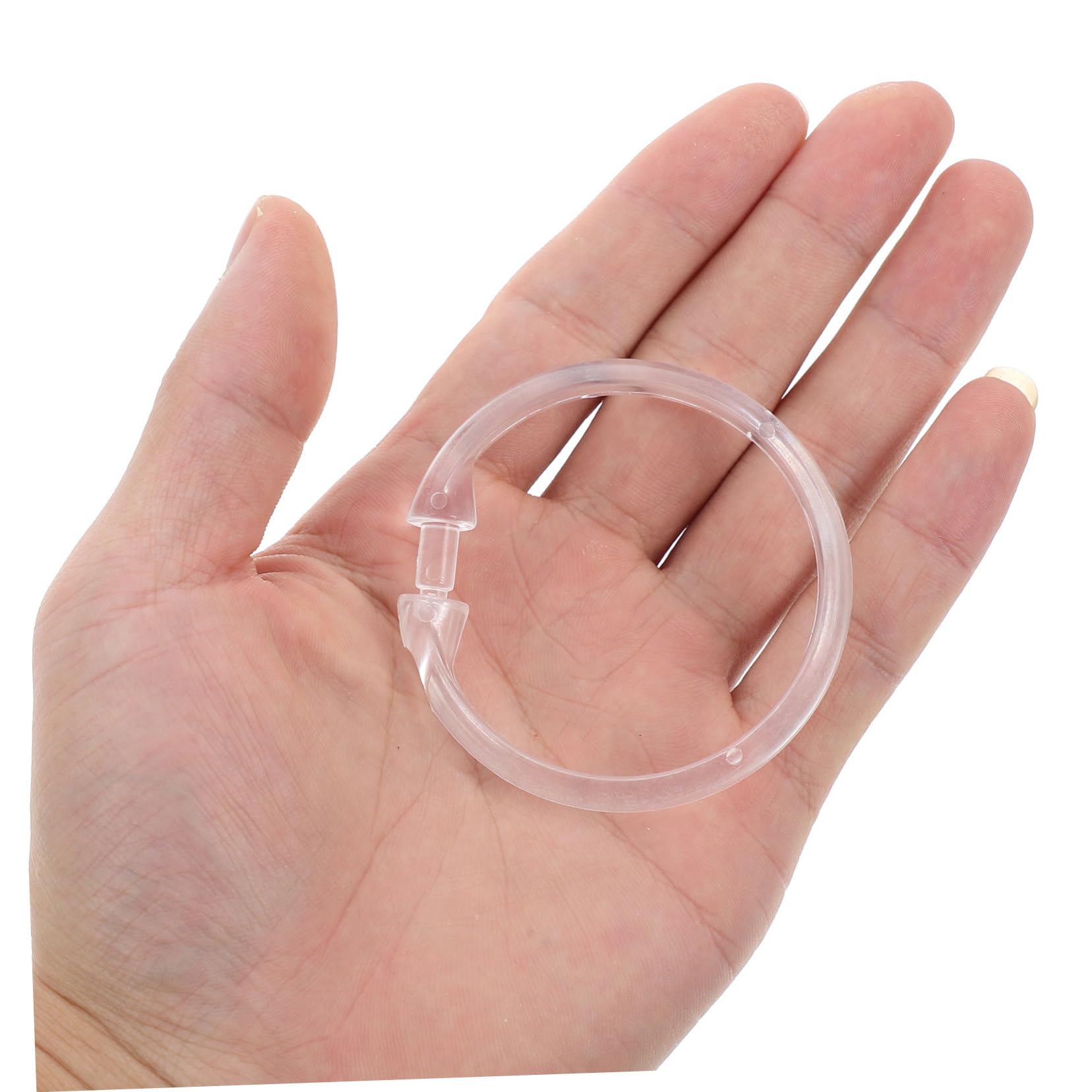 IMIKEYA Anelli per Tenda Doccia Rotondi in Plastica 50 Pezzi | Facile Installazione a Scatto, per Tende e Liner Doccia, Adatti a Bagno e Camera da Letto