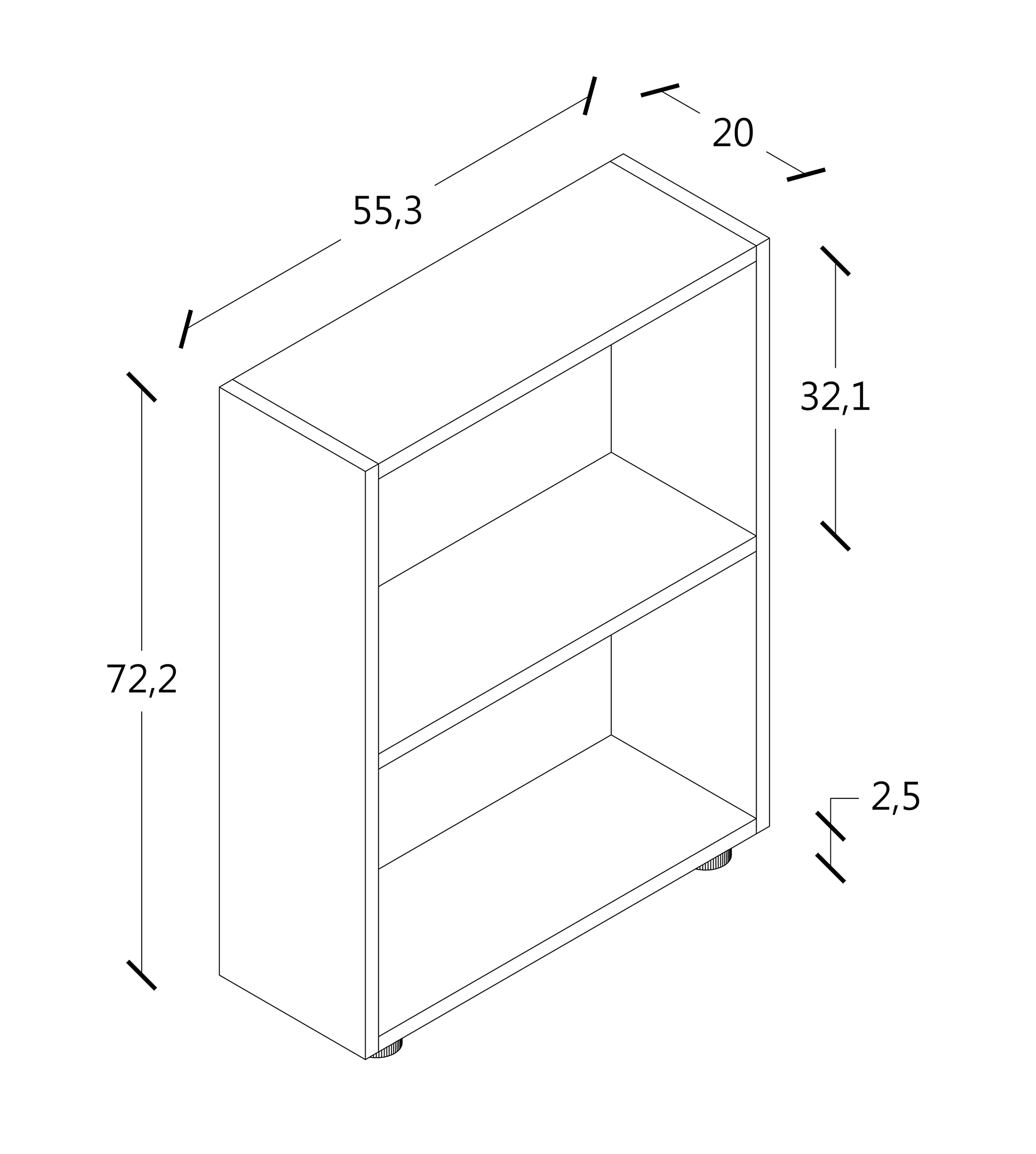 VCM Étagère de Bureau en Bois Étagère à Livres déco Étagère sur Pied Bulas 2 Compartiments Étagère de Bureau en Bois Étagère à Livres déco Étagère sur Pied Bulas 2 Compartiments Blanc