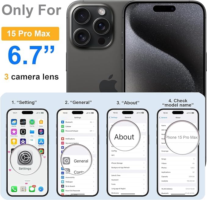 Image of Elzzi Magnetic for iPhone 15 Pro Max Case (Compatible with MagSafe) Slim Translucent Matte Shockproof with Anti-Fingerprint Phone Case, Kickstand Grey Titanium