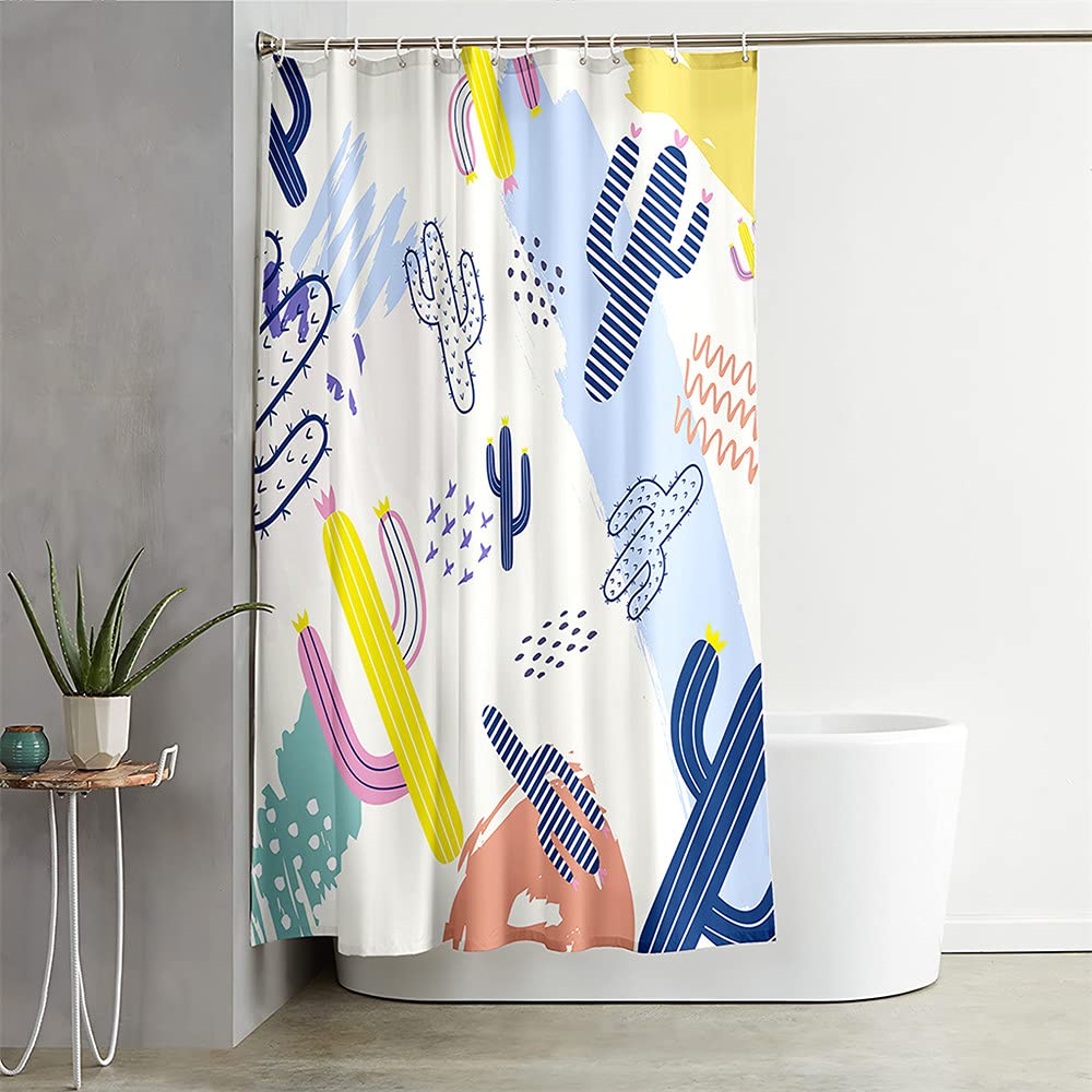 Rideau de douche imperméable cactus en polyester résistant à la moisissure