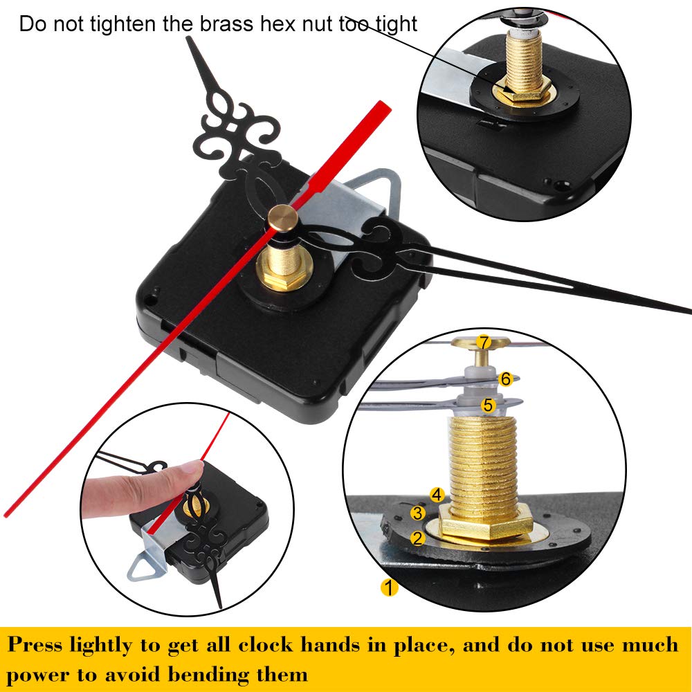 Hicdaw 16PCS Clock Mechanism High Torque Clock Kit Clock Mechanism