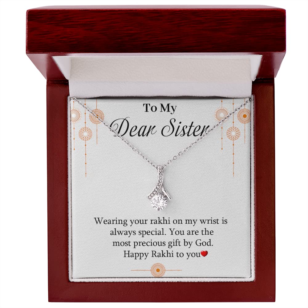FABUNORA 925 Sterling Silver Necklace & Chain Pendant Unique Rakhi Gift Set for Sister, Pendant For Women With Message Card, Mahogany Style Luxury Box (B0CC9Q47GR) Amazon Price History, Amazon Price Tracker