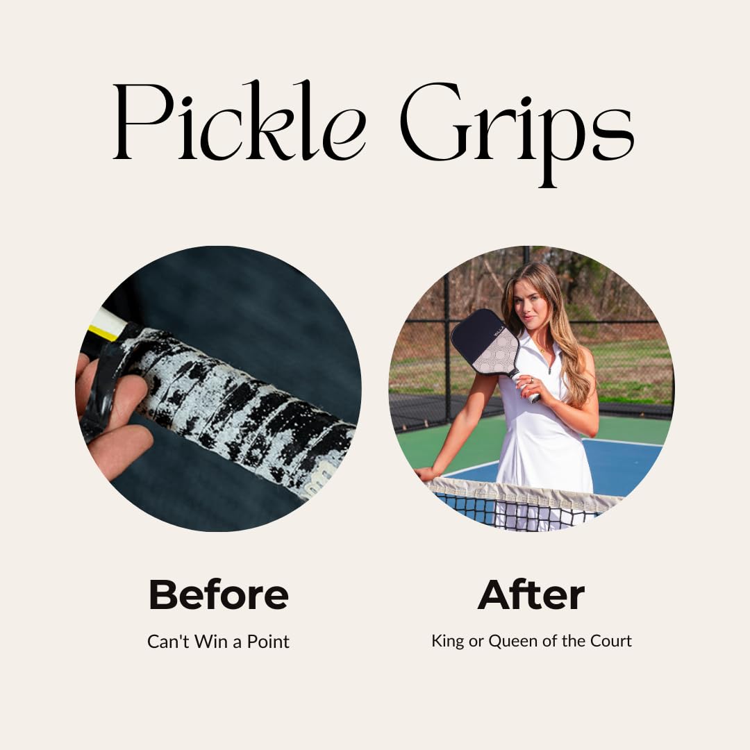 Pickle Grips Pickleball Paddle Grip Tape - Overgrip Grip Wrap do rakiety Pickleball - odprowadzający wilgoć uchwyt wiosłowy (2 sztuki)