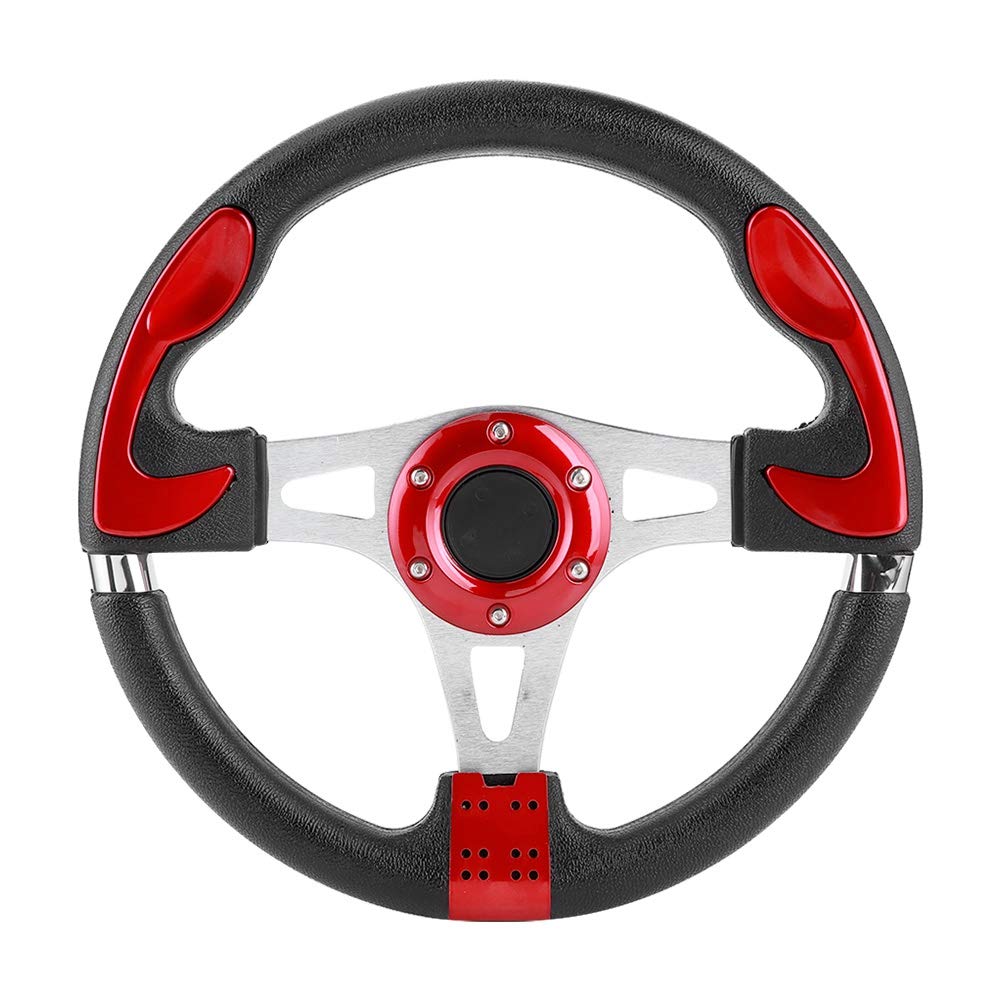 Volante Da Corsa In Carbonio E Pelle - 320 Mm - Rosso - Universale Per Auto Sportive - Foto 4